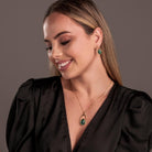 Emerald Teardrop 18K Gold Plated Necklace & Earring Set - Brazil GemsBrazil GemsEmerald Teardrop 18K Gold Plated Necklace & Earring SetNecklace & Earring Set14GP4529 - 109