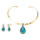 Emerald w/ White Rhodium 18K Gold Plated Choker Necklace & Earring Set - Brazil GemsBrazil GemsEmerald w/ White Rhodium 18K Gold Plated Choker Necklace & Earring SetNecklace & Earring Set14GP4108 - 109