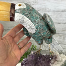 Extra Large Hand-Carved Amazonite Toucan Bird w/ Amethyst Base, 13" Tall #3006-AZTAM-010 - Brazil GemsBrazil GemsExtra Large Hand-Carved Amazonite Toucan Bird w/ Amethyst Base, 13" Tall #3006-AZTAM-010Crystal Birds3006-AZTAM-010