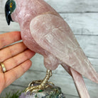 Extra Large Hand-Carved Rose Quartz Macaw Bird w/ Amethyst Base, 14.75" Tall #3006-RQMAM-011 - Brazil GemsBrazil GemsExtra Large Hand-Carved Rose Quartz Macaw Bird w/ Amethyst Base, 14.75" Tall #3006-RQMAM-011Crystal Birds3006-RQMAM-011