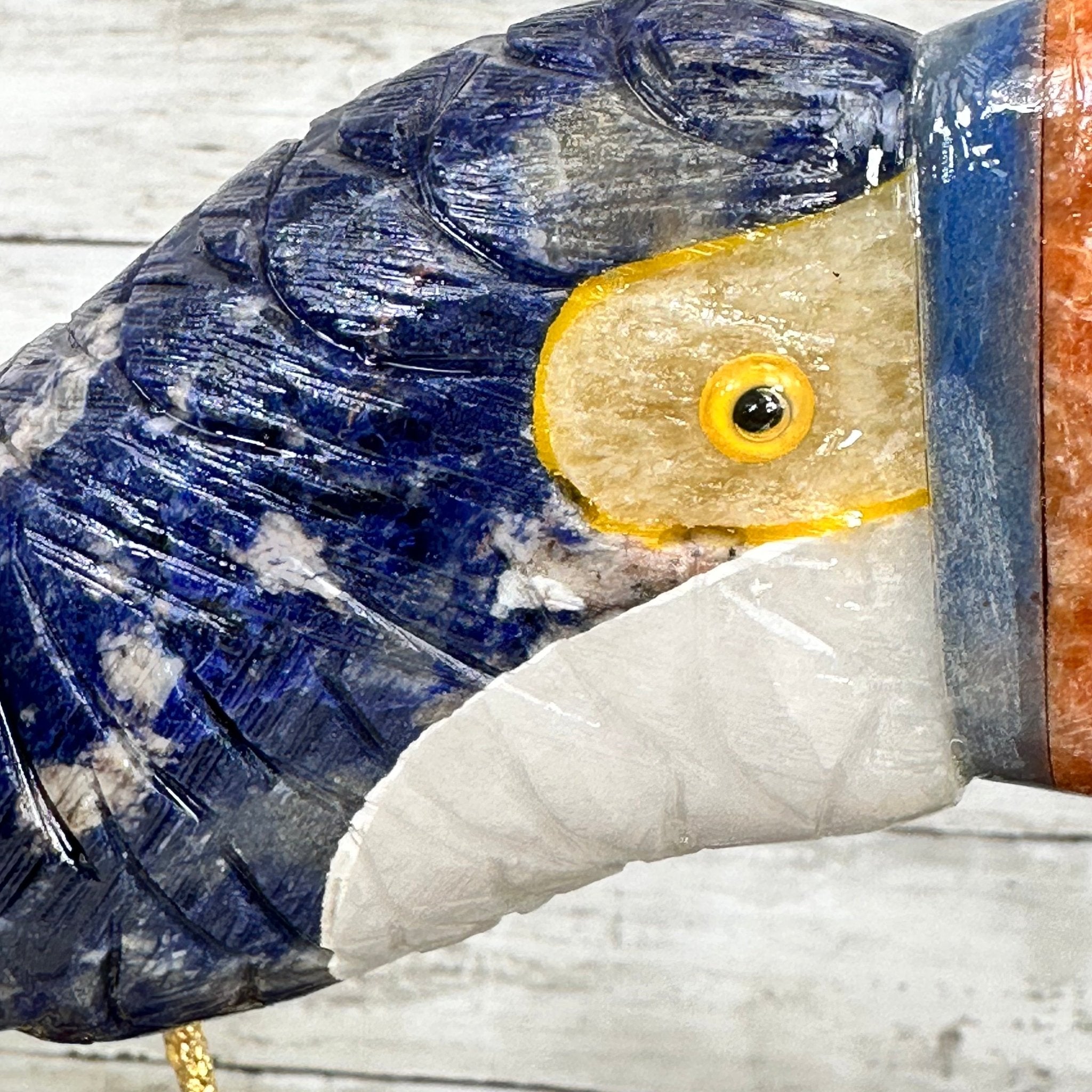 Extra Large Hand-Carved Sodalite Toucan Bird w/ Amethyst Cluster Base #3006-SOTAM-002 - Brazil GemsBrazil GemsExtra Large Hand-Carved Sodalite Toucan Bird w/ Amethyst Cluster Base #3006-SOTAM-002Crystal Birds3006-SOTAM-002