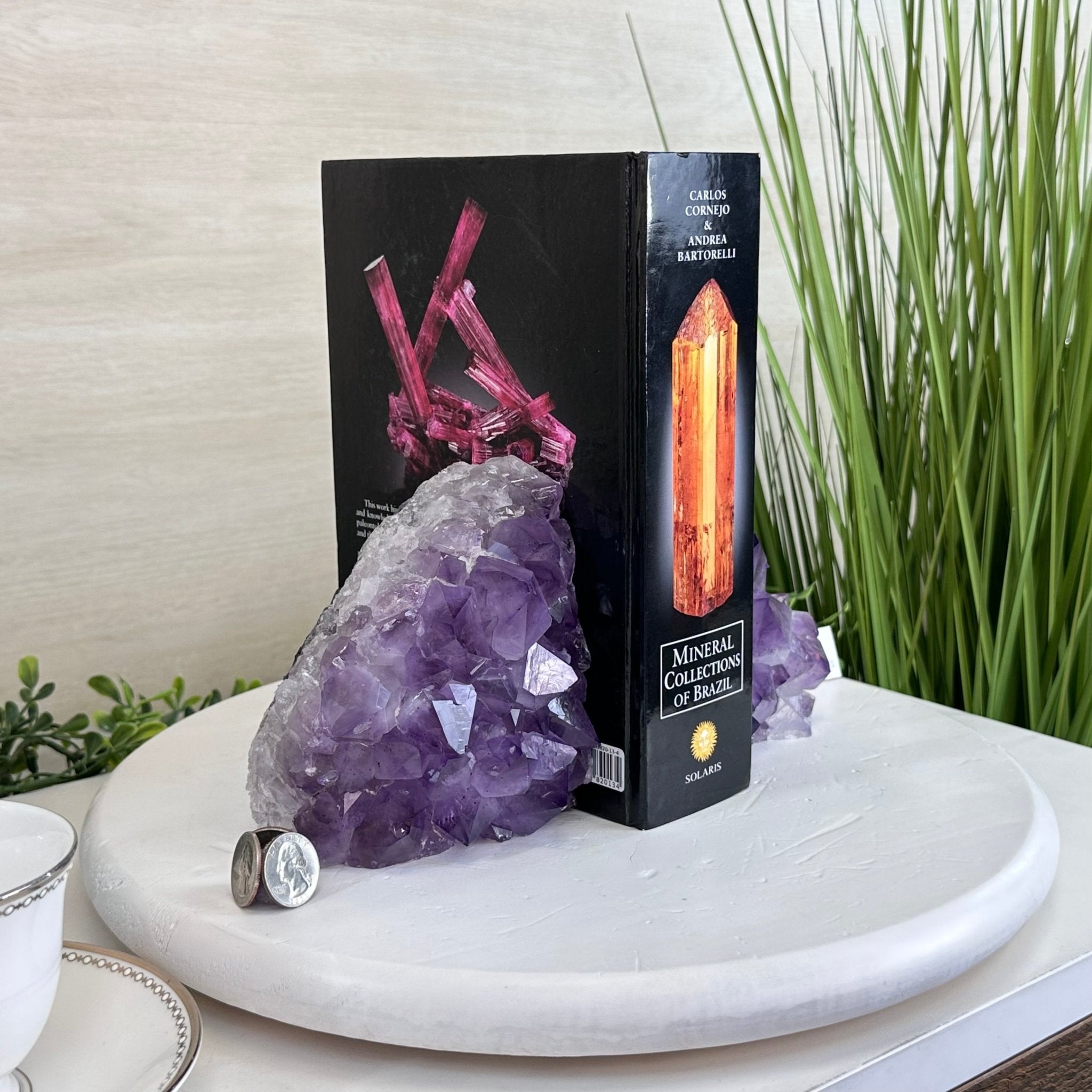 Extra Plus Amethyst Crystal Bookends, 6.9 lbs & 5.3" Tall #5151AM - 062 - Brazil GemsBrazil GemsExtra Plus Amethyst Crystal Bookends, 6.9 lbs & 5.3" Tall #5151AM - 062Bookends5151AM - 062