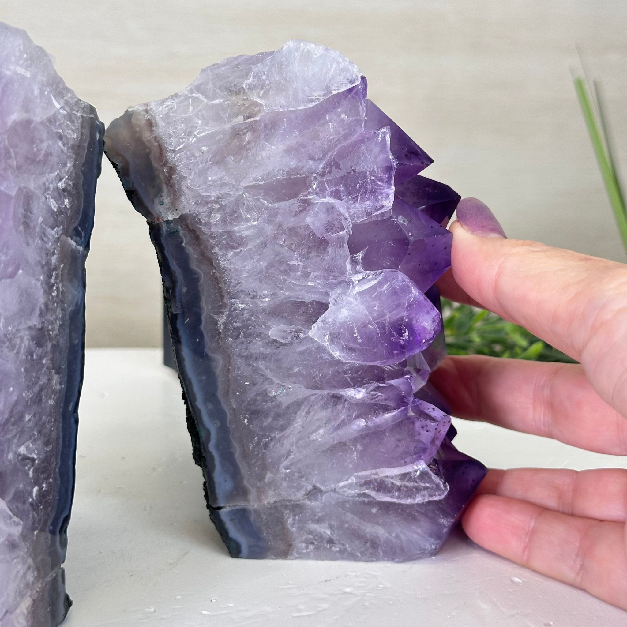 Extra Plus Amethyst Crystal Bookends, 6.9 lbs & 5.3" Tall #5151AM - 062 - Brazil GemsBrazil GemsExtra Plus Amethyst Crystal Bookends, 6.9 lbs & 5.3" Tall #5151AM - 062Bookends5151AM - 062