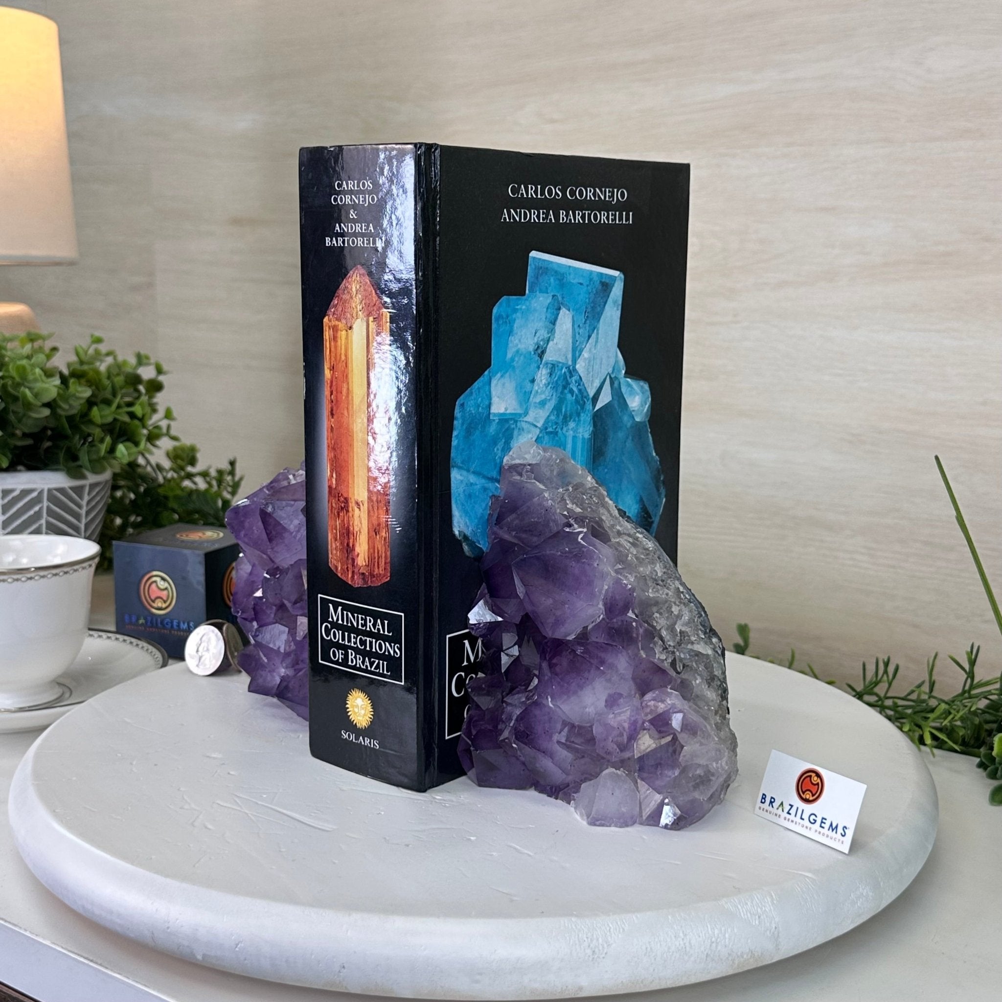 Extra Plus Amethyst Crystal Bookends, 6.9 lbs & 5.3" Tall #5151AM - 062 - Brazil GemsBrazil GemsExtra Plus Amethyst Crystal Bookends, 6.9 lbs & 5.3" Tall #5151AM - 062Bookends5151AM - 062