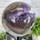 Extra Plus Druzy Amethyst Sphere on a Metal Stand, 4.3 lbs & 9.1" Tall #5630-0064 - Brazil GemsBrazil GemsExtra Plus Druzy Amethyst Sphere on a Metal Stand, 4.3 lbs & 9.1" Tall #5630-0064Spheres5630-0064