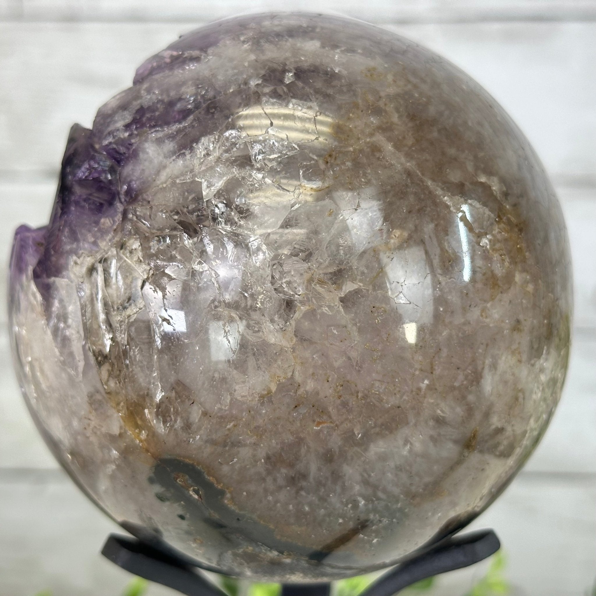 Extra Plus Druzy Amethyst Sphere on a Metal Stand, 4.4 lbs & 9" Tall #5630-0065 - Brazil GemsBrazil GemsExtra Plus Druzy Amethyst Sphere on a Metal Stand, 4.4 lbs & 9" Tall #5630-0065Spheres5630-0065