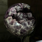 Extra Plus Druzy Amethyst Sphere on a Metal Stand, 6.7 lbs & 9.9" Tall #5630-0067 - Brazil GemsBrazil GemsExtra Plus Druzy Amethyst Sphere on a Metal Stand, 6.7 lbs & 9.9" Tall #5630-0067Spheres5630-0067