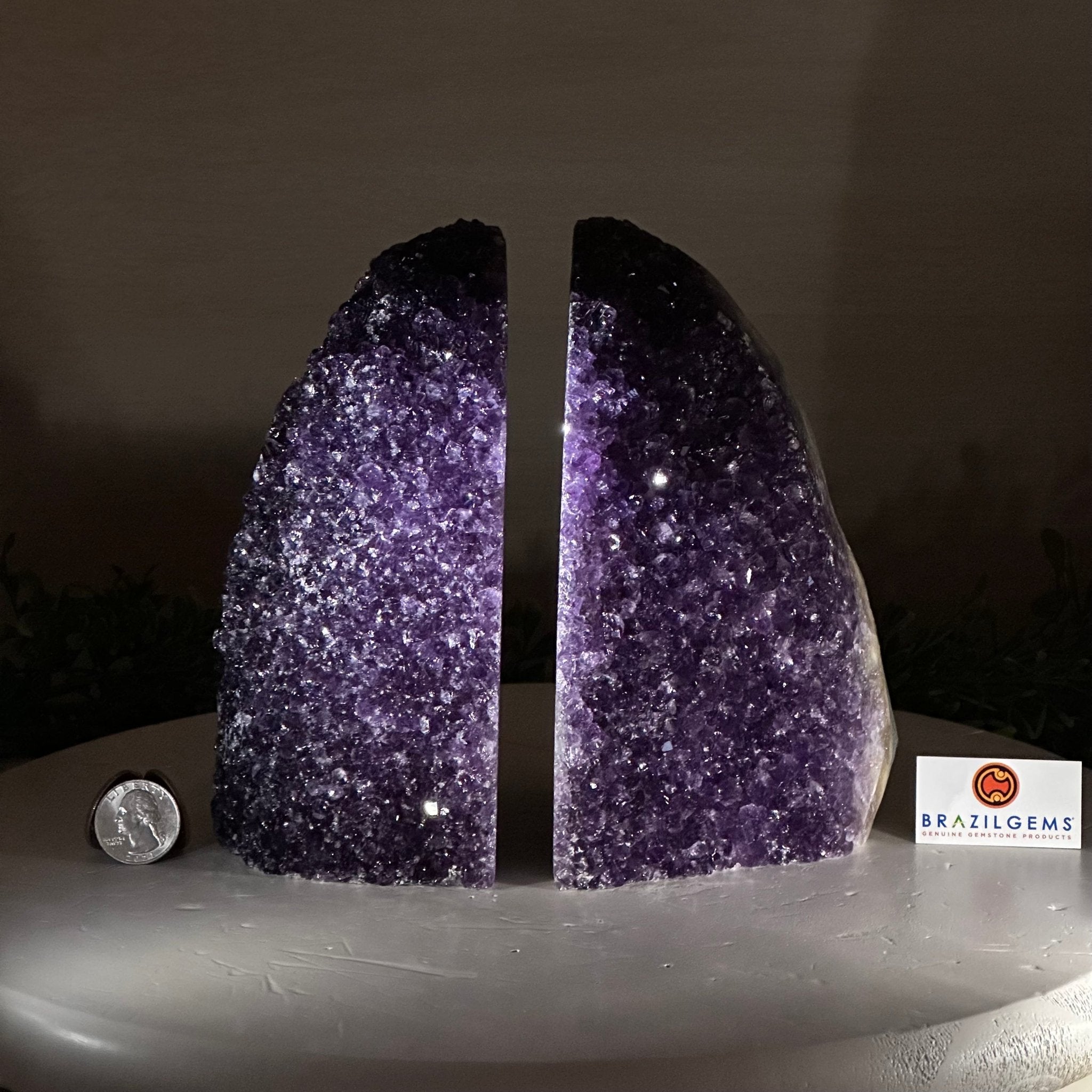 Extra Plus Quality Amethyst Bookends, 10.7 lbs & 7" Tall #5151AM - 090 - Brazil GemsBrazil GemsExtra Plus Quality Amethyst Bookends, 10.7 lbs & 7" Tall #5151AM - 090Bookends5151AM - 090