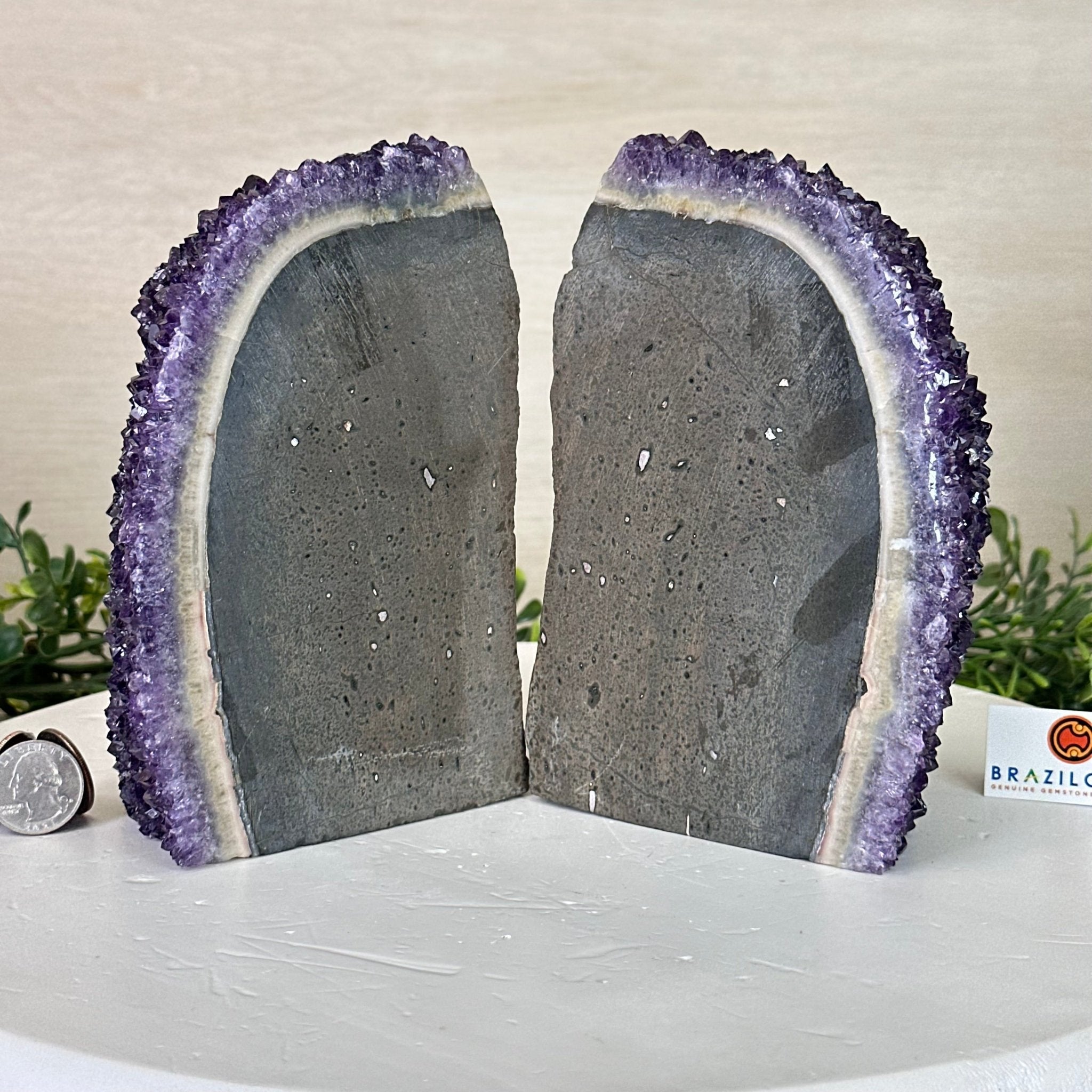 Extra Plus Quality Amethyst Bookends, 10.7 lbs & 7" Tall #5151AM - 090 - Brazil GemsBrazil GemsExtra Plus Quality Amethyst Bookends, 10.7 lbs & 7" Tall #5151AM - 090Bookends5151AM - 090