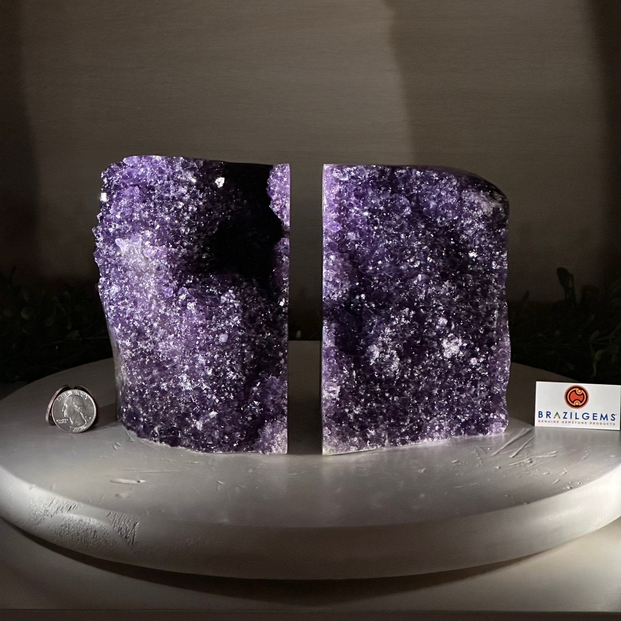 Extra Plus Quality Amethyst Bookends, 10.9 lbs & 5.5" Tall #5151AM - 091 - Brazil GemsBrazil GemsExtra Plus Quality Amethyst Bookends, 10.9 lbs & 5.5" Tall #5151AM - 091Bookends5151AM - 091