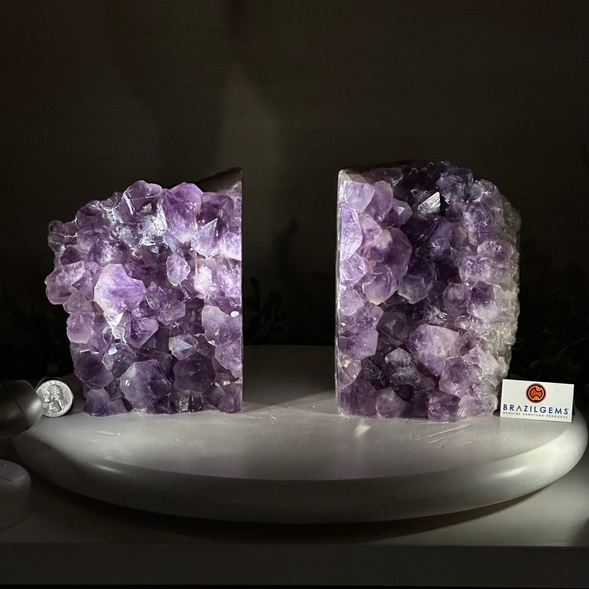 Extra Plus Quality Amethyst Bookends, 11.8 lbs & 6.2" Tall #5151AM - 065 - Brazil GemsBrazil GemsExtra Plus Quality Amethyst Bookends, 11.8 lbs & 6.2" Tall #5151AM - 065Bookends5151AM - 065