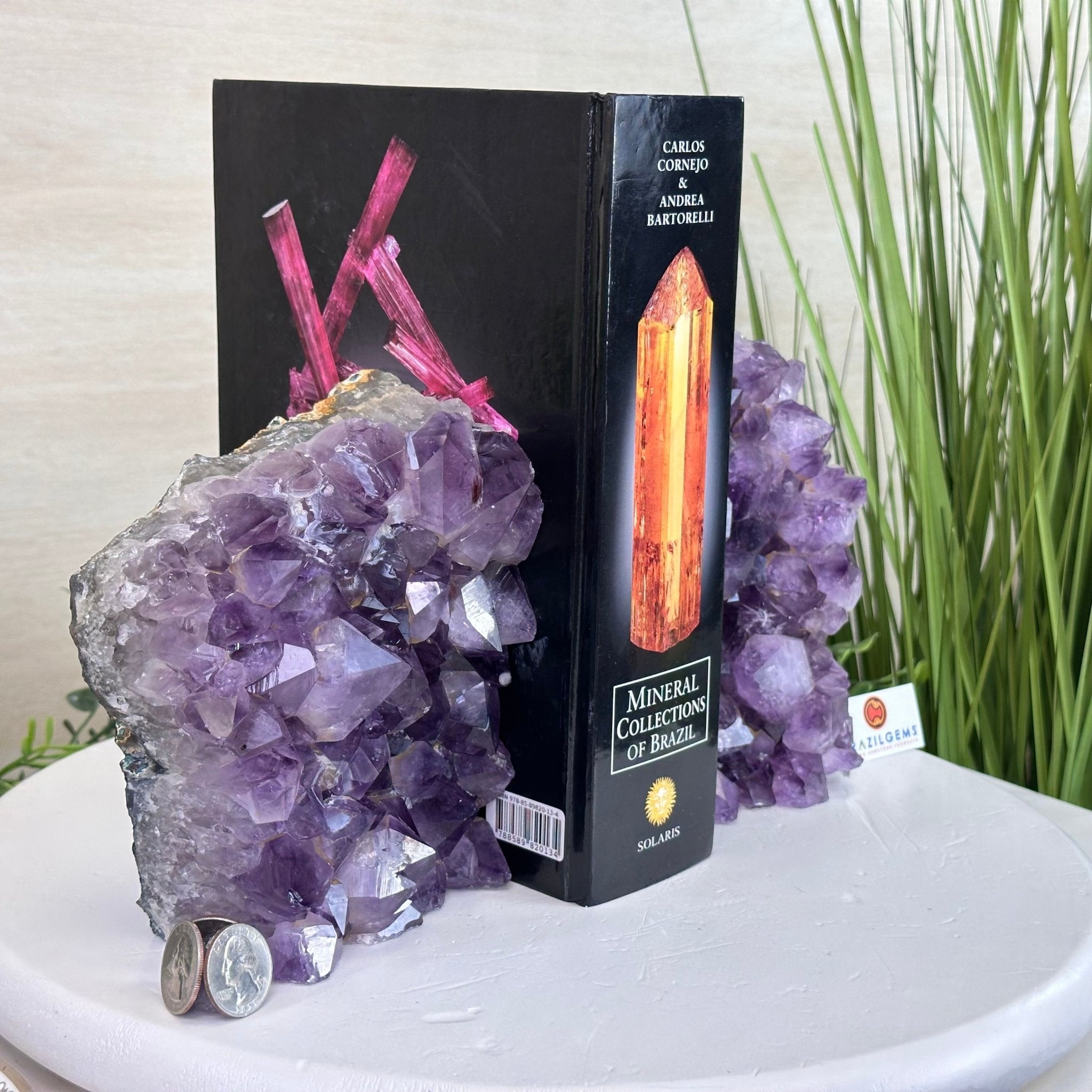 Extra Plus Quality Amethyst Bookends, 11.8 lbs & 6.2" Tall #5151AM - 065 - Brazil GemsBrazil GemsExtra Plus Quality Amethyst Bookends, 11.8 lbs & 6.2" Tall #5151AM - 065Bookends5151AM - 065