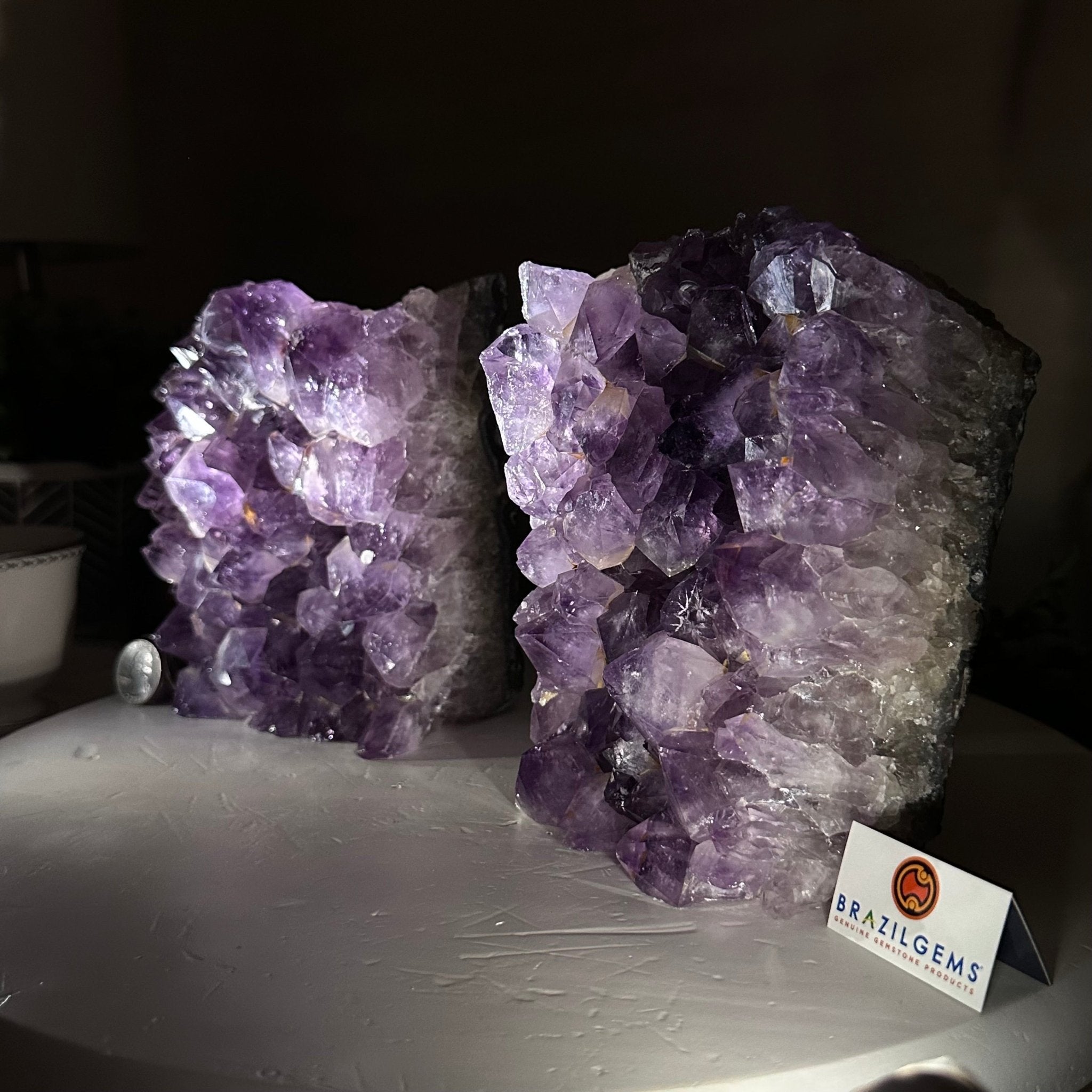 Extra Plus Quality Amethyst Bookends, 11.8 lbs & 6.2" Tall #5151AM - 065 - Brazil GemsBrazil GemsExtra Plus Quality Amethyst Bookends, 11.8 lbs & 6.2" Tall #5151AM - 065Bookends5151AM - 065