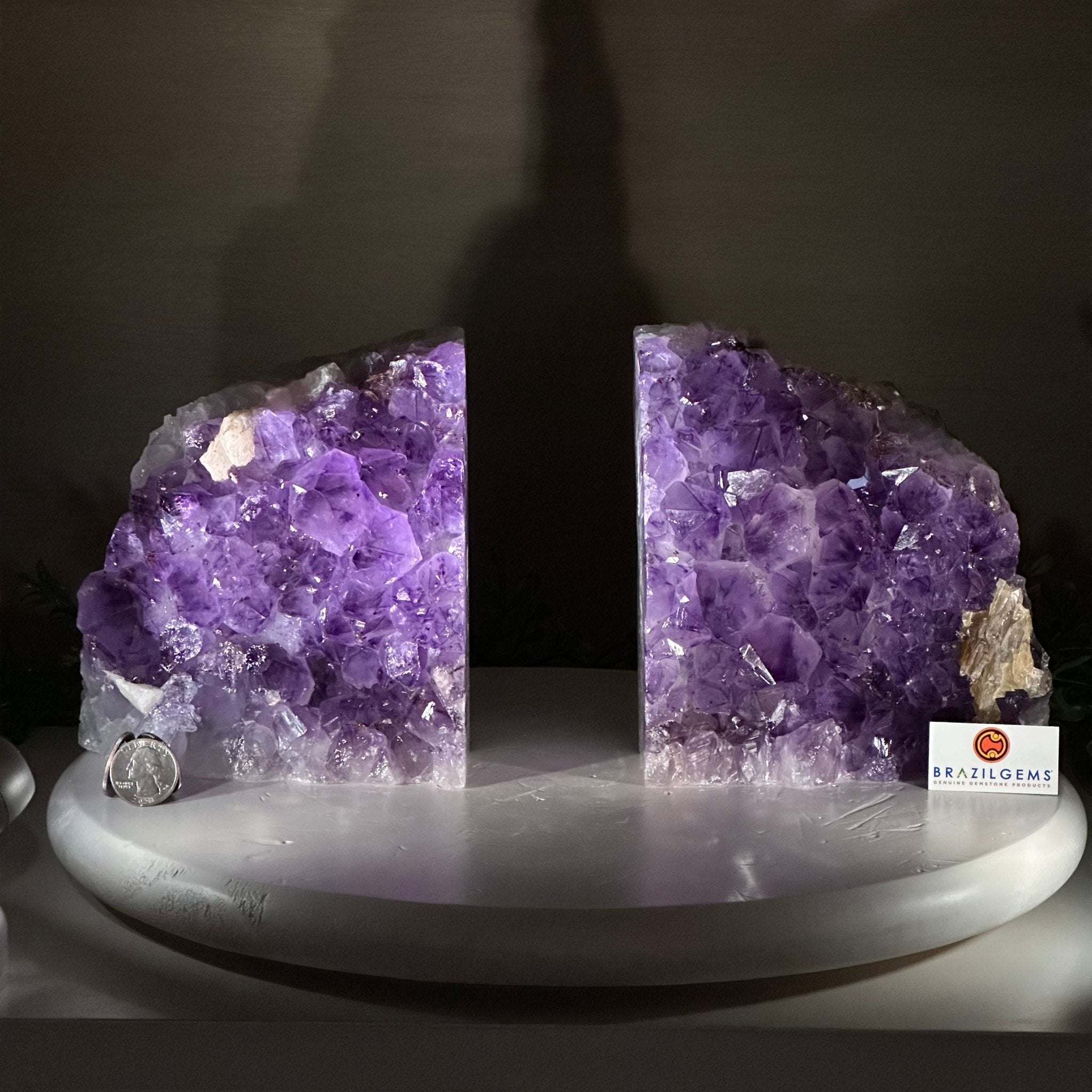 Extra Plus Quality Amethyst Bookends, 12.1 lbs & 6.3" Tall #5151AM - 066 - Brazil GemsBrazil GemsExtra Plus Quality Amethyst Bookends, 12.1 lbs & 6.3" Tall #5151AM - 066Bookends5151AM - 066