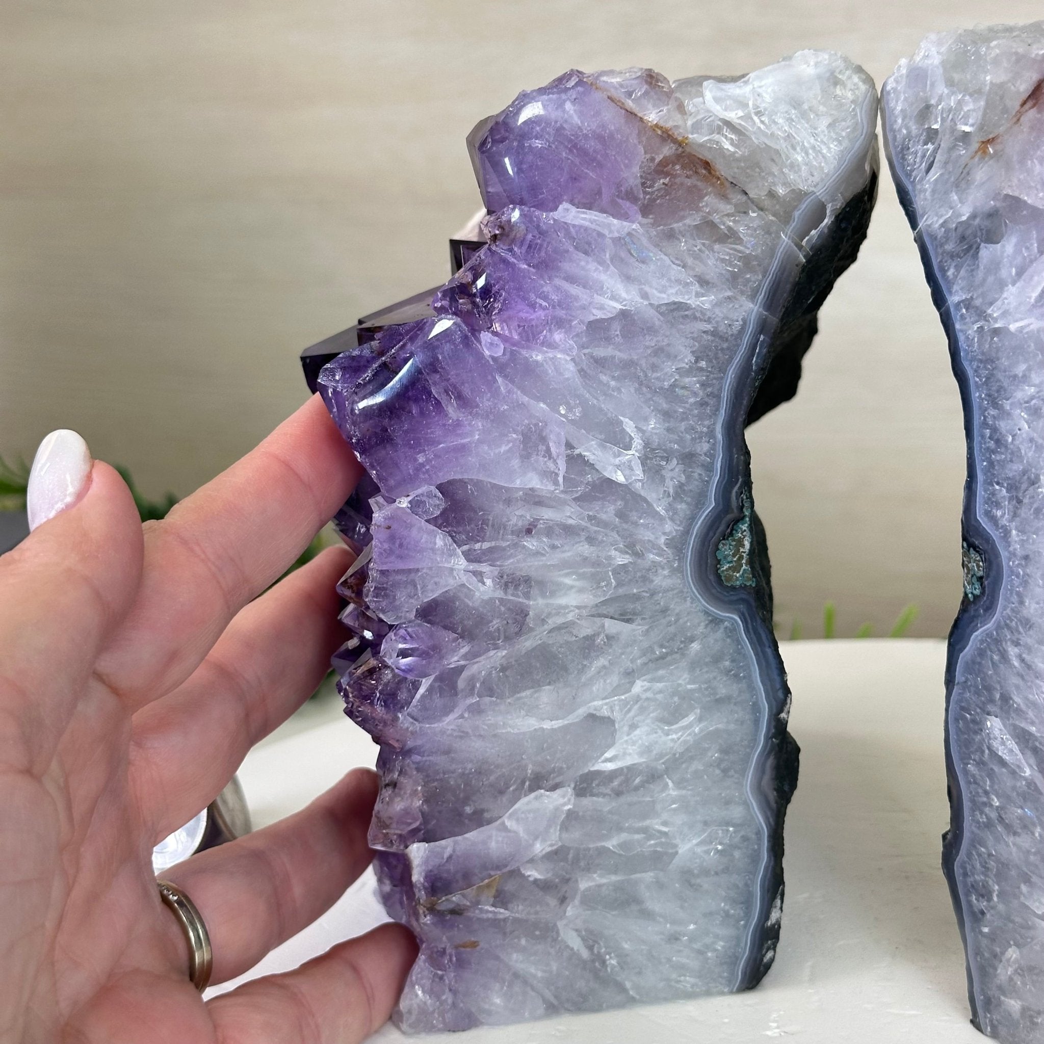 Extra Plus Quality Amethyst Bookends, 12.1 lbs & 6.3" Tall #5151AM - 066 - Brazil GemsBrazil GemsExtra Plus Quality Amethyst Bookends, 12.1 lbs & 6.3" Tall #5151AM - 066Bookends5151AM - 066