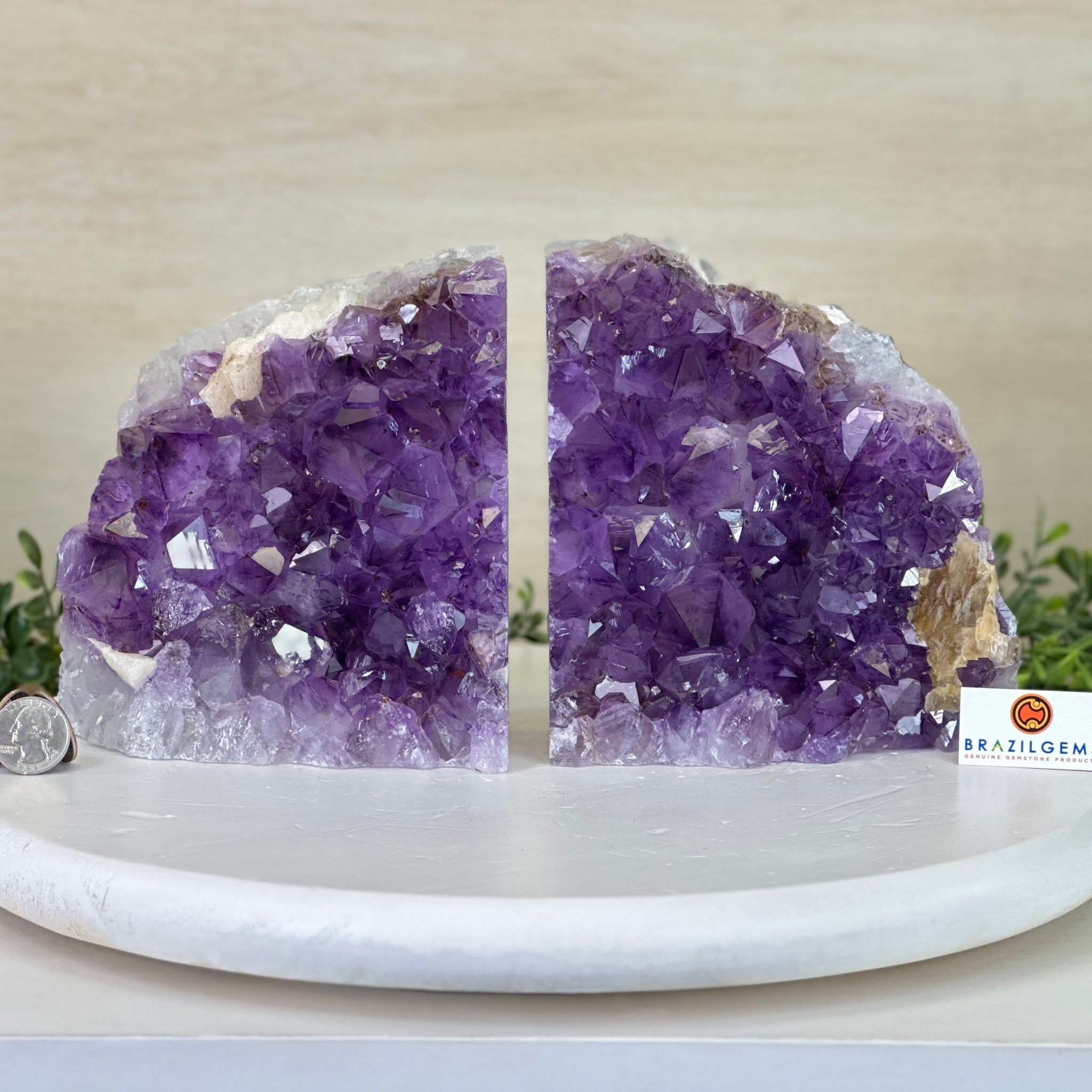 Extra Plus Quality Amethyst Bookends, 12.1 lbs & 6.3" Tall #5151AM - 066 - Brazil GemsBrazil GemsExtra Plus Quality Amethyst Bookends, 12.1 lbs & 6.3" Tall #5151AM - 066Bookends5151AM - 066