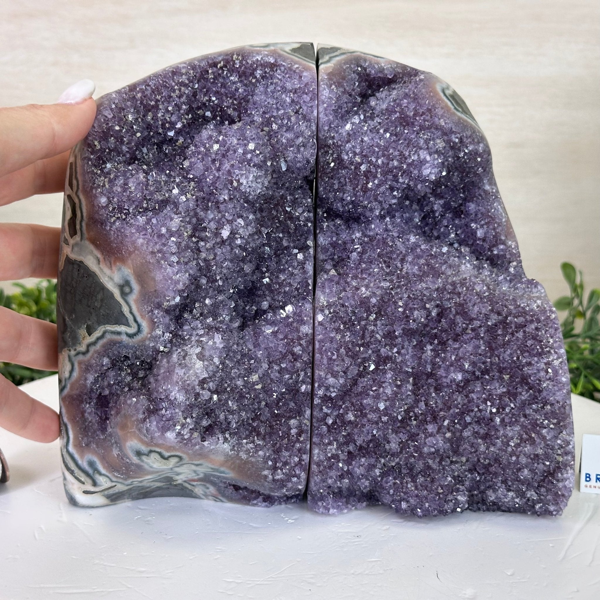 Extra Plus Quality Amethyst Bookends, 12.8 lbs & 7.2" Tall #5151AM - 092 - Brazil GemsBrazil GemsExtra Plus Quality Amethyst Bookends, 12.8 lbs & 7.2" Tall #5151AM - 092Bookends5151AM - 092