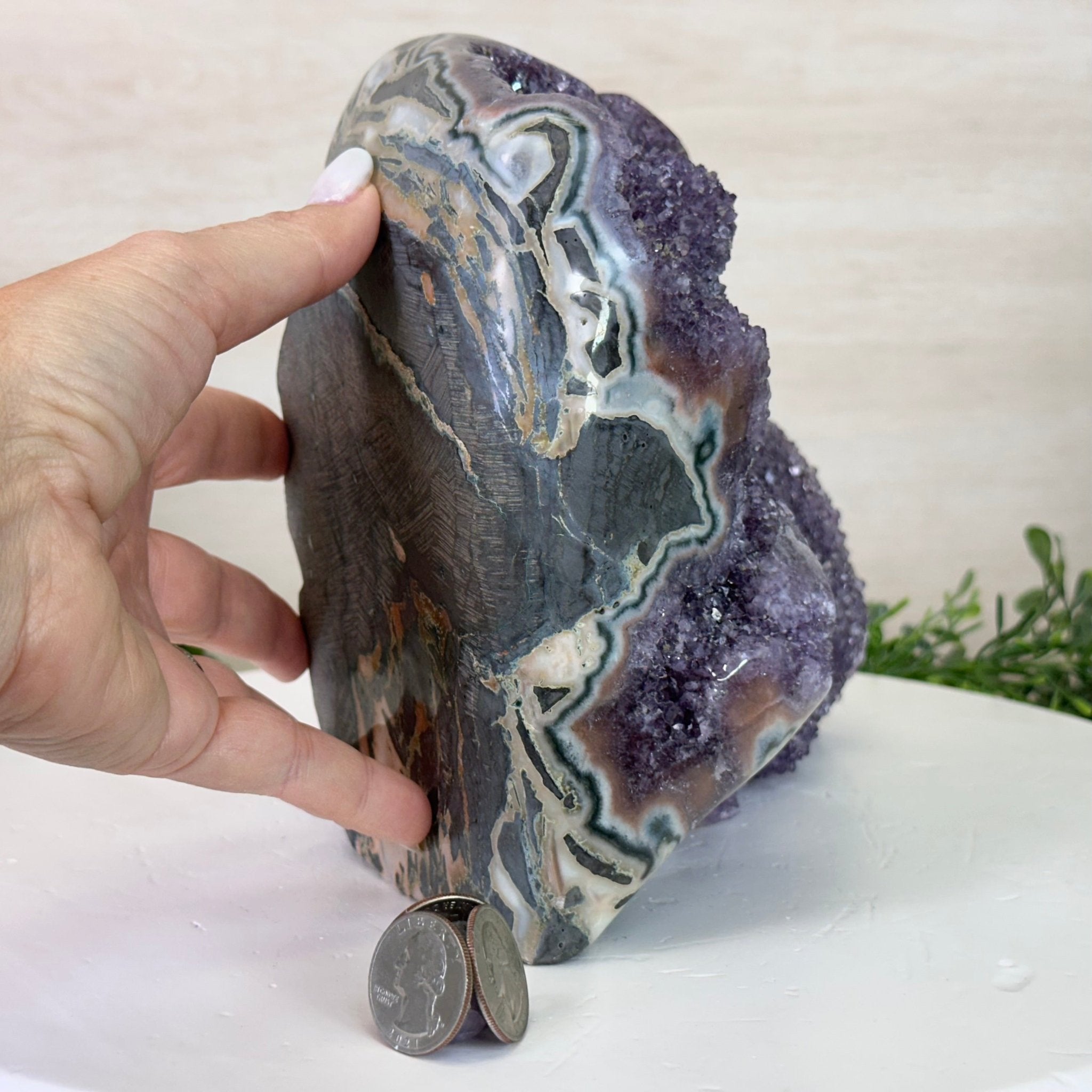 Extra Plus Quality Amethyst Bookends, 12.8 lbs & 7.2" Tall #5151AM - 092 - Brazil GemsBrazil GemsExtra Plus Quality Amethyst Bookends, 12.8 lbs & 7.2" Tall #5151AM - 092Bookends5151AM - 092