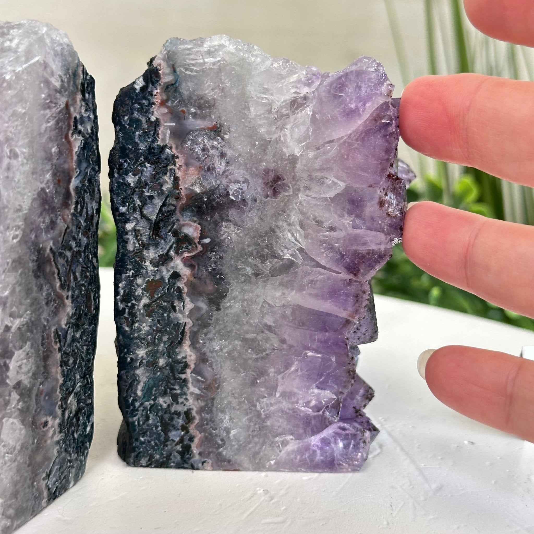 Extra Plus Quality Amethyst Bookends, 5.1 lbs & 4.1" Tall #5151AM - 067 - Brazil GemsBrazil GemsExtra Plus Quality Amethyst Bookends, 5.1 lbs & 4.1" Tall #5151AM - 067Bookends5151AM - 067