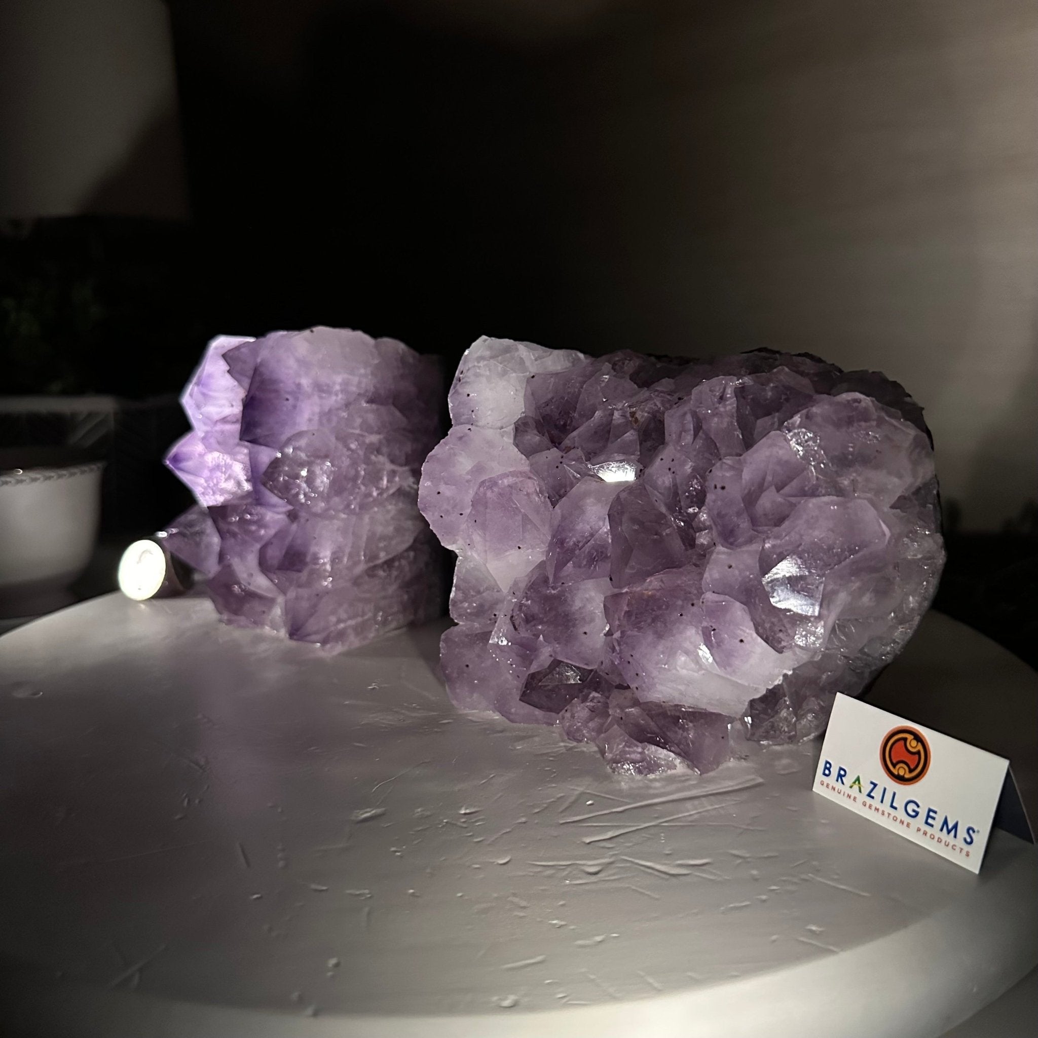 Extra Plus Quality Amethyst Bookends, 6.9 lbs & 4.1" Tall #5151AM - 068 - Brazil GemsBrazil GemsExtra Plus Quality Amethyst Bookends, 6.9 lbs & 4.1" Tall #5151AM - 068Bookends5151AM - 068