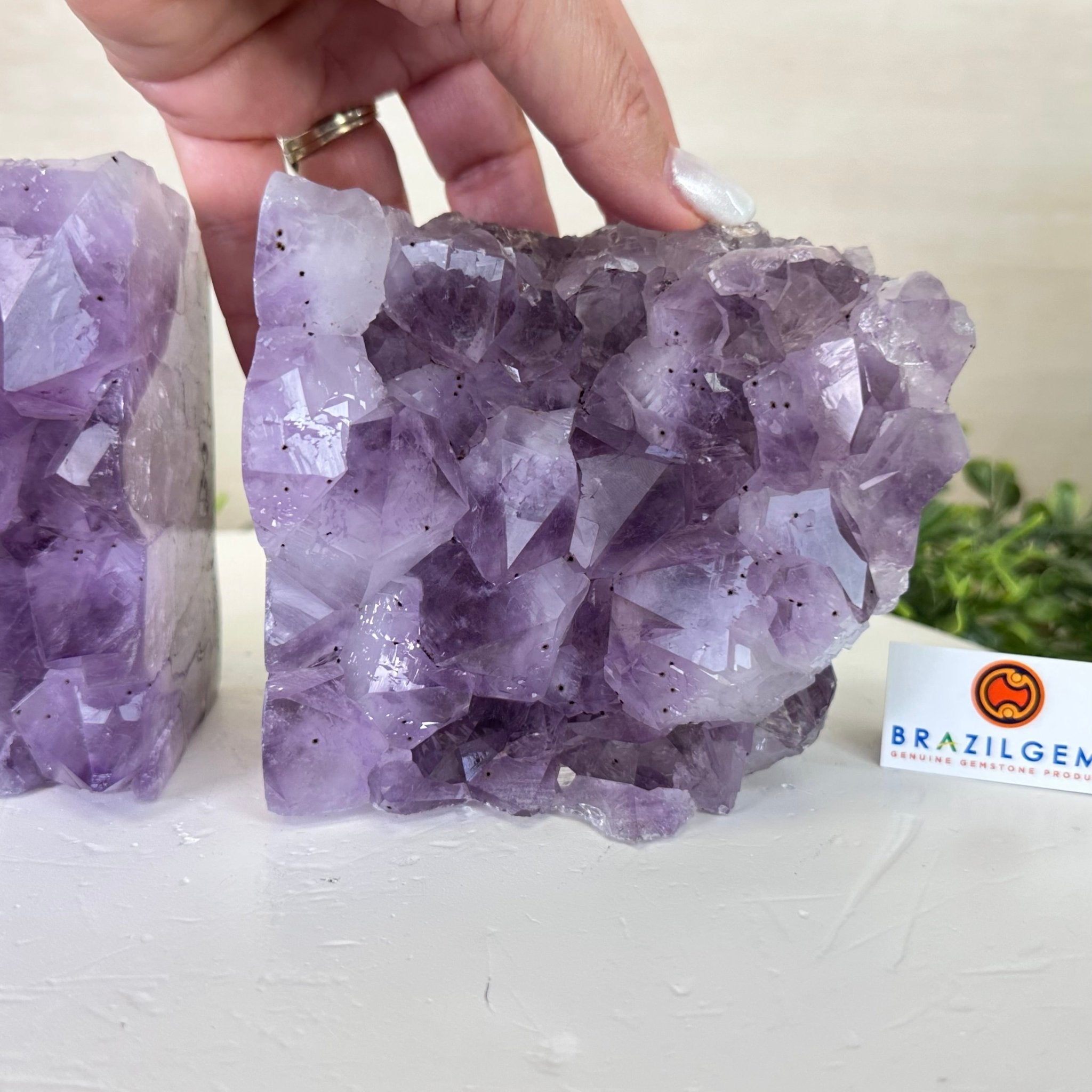 Extra Plus Quality Amethyst Bookends, 6.9 lbs & 4.1" Tall #5151AM - 068 - Brazil GemsBrazil GemsExtra Plus Quality Amethyst Bookends, 6.9 lbs & 4.1" Tall #5151AM - 068Bookends5151AM - 068