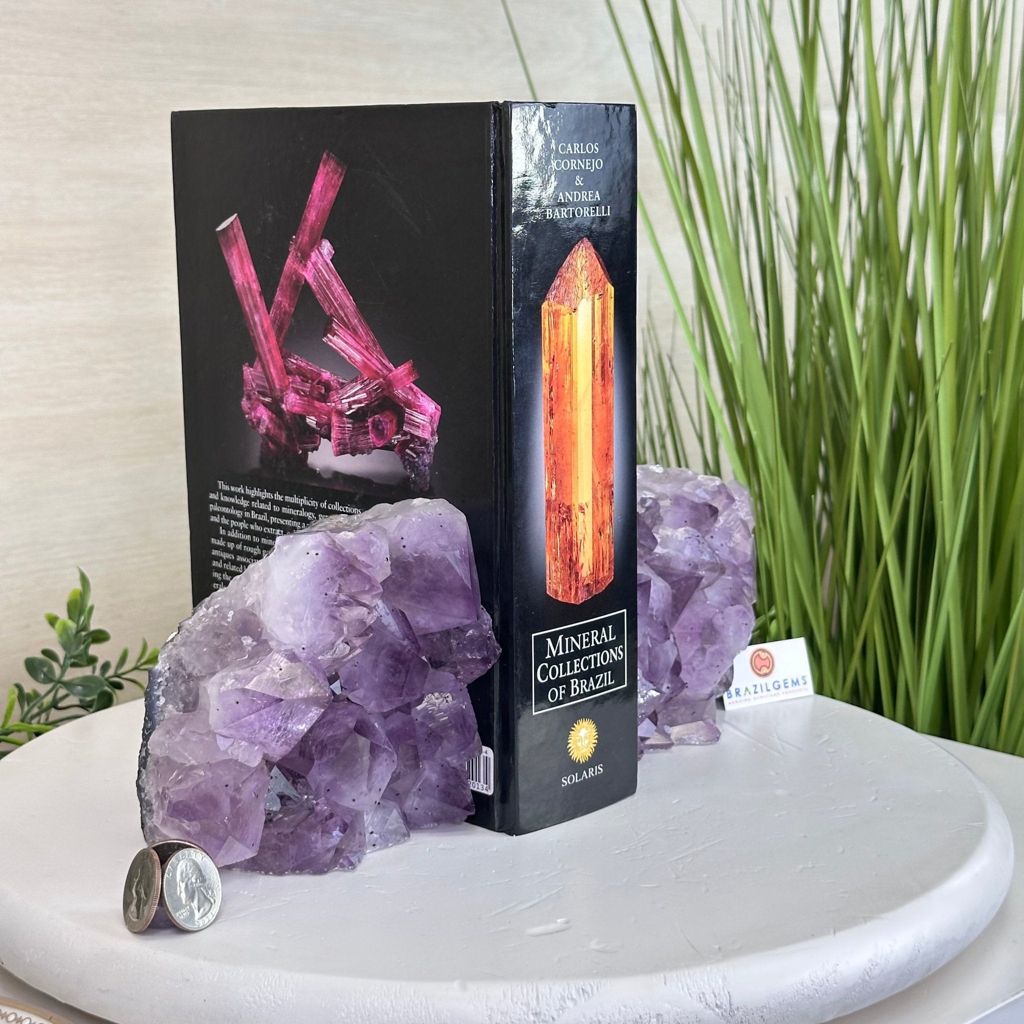 Extra Plus Quality Amethyst Bookends, 6.9 lbs & 4.1" Tall #5151AM - 068 - Brazil GemsBrazil GemsExtra Plus Quality Amethyst Bookends, 6.9 lbs & 4.1" Tall #5151AM - 068Bookends5151AM - 068