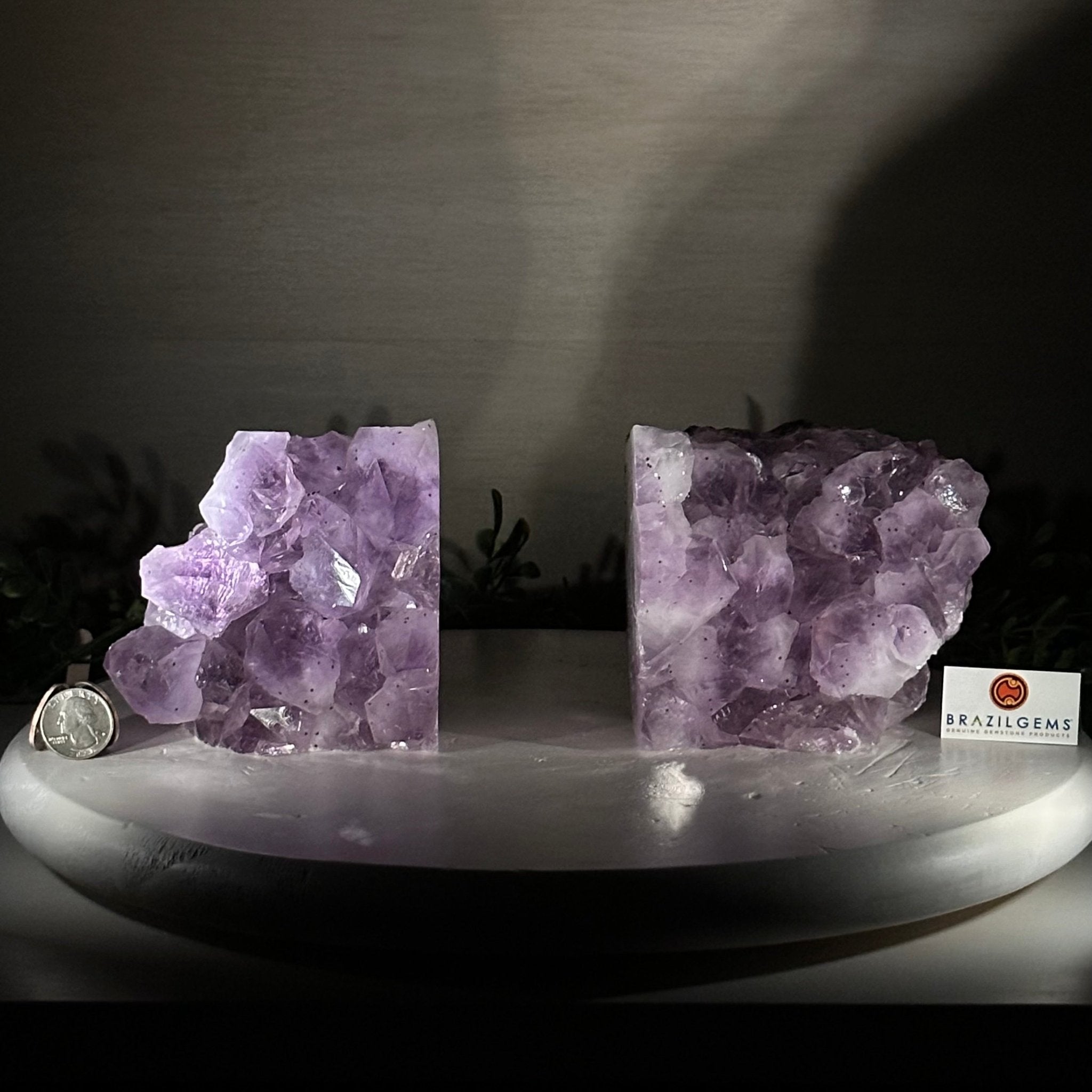 Extra Plus Quality Amethyst Bookends, 6.9 lbs & 4.1" Tall #5151AM - 068 - Brazil GemsBrazil GemsExtra Plus Quality Amethyst Bookends, 6.9 lbs & 4.1" Tall #5151AM - 068Bookends5151AM - 068