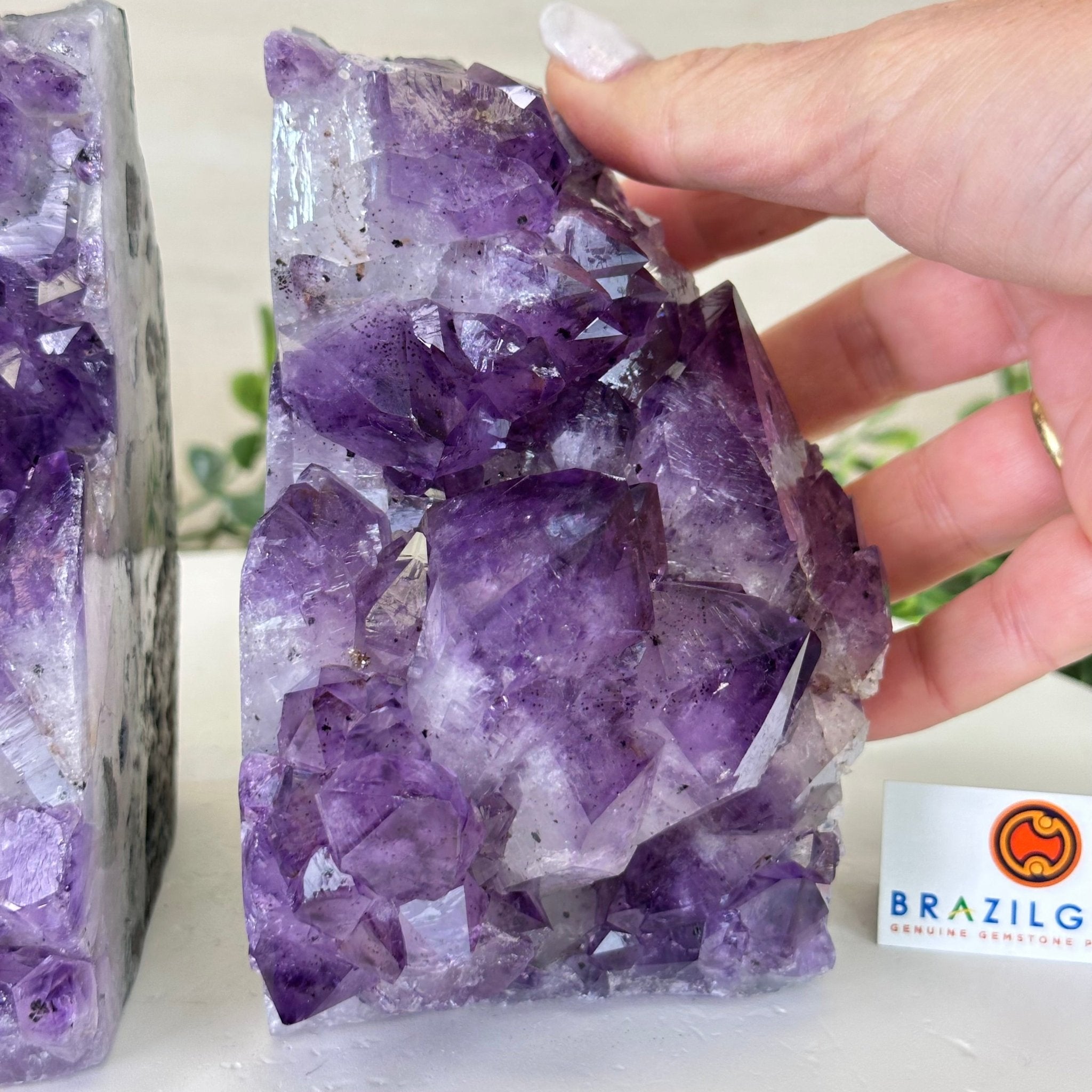 Extra Plus Quality Amethyst Bookends, 7.3 lbs & 5.2" Tall #5151AM - 069 - Brazil GemsBrazil GemsExtra Plus Quality Amethyst Bookends, 7.3 lbs & 5.2" Tall #5151AM - 069Bookends5151AM - 069