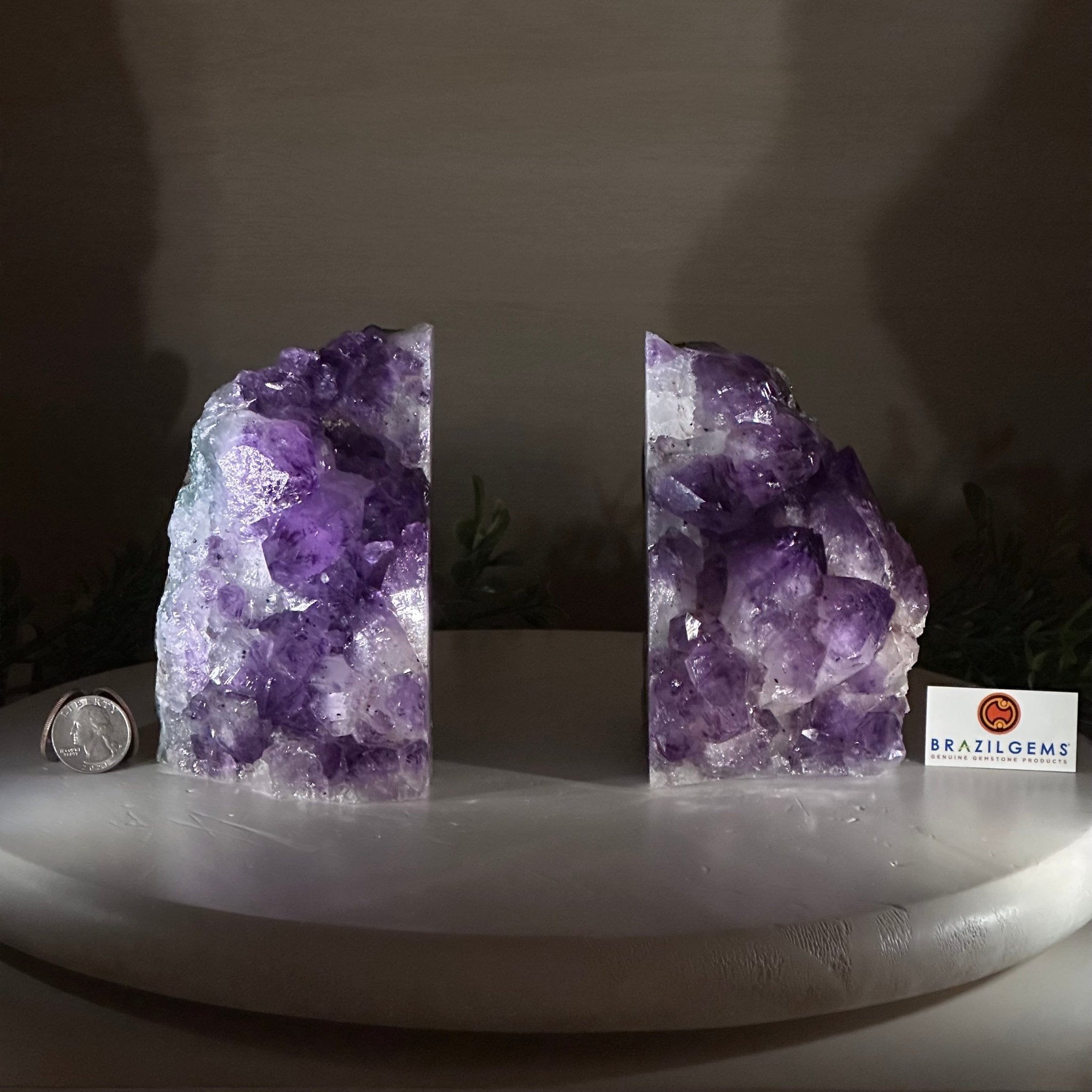 Extra Plus Quality Amethyst Bookends, 7.3 lbs & 5.2" Tall #5151AM - 069 - Brazil GemsBrazil GemsExtra Plus Quality Amethyst Bookends, 7.3 lbs & 5.2" Tall #5151AM - 069Bookends5151AM - 069