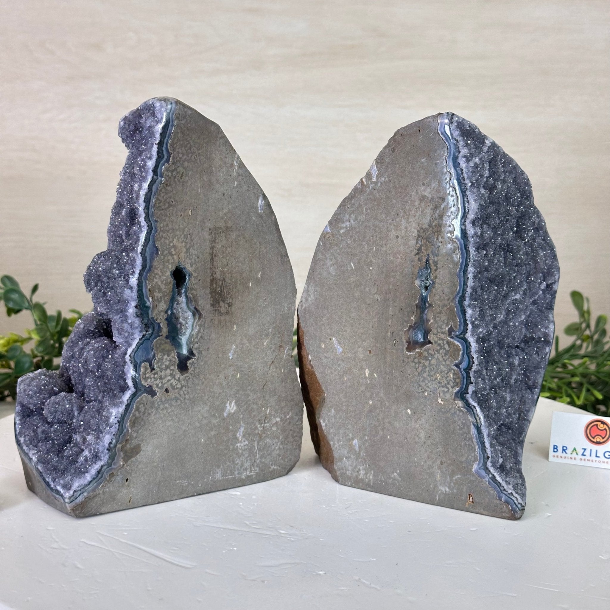 Extra Plus Quality Amethyst Bookends, 9.4 lbs & 7.1" Tall #5151AM - 089 - Brazil GemsBrazil GemsExtra Plus Quality Amethyst Bookends, 9.4 lbs & 7.1" Tall #5151AM - 089Bookends5151AM - 089