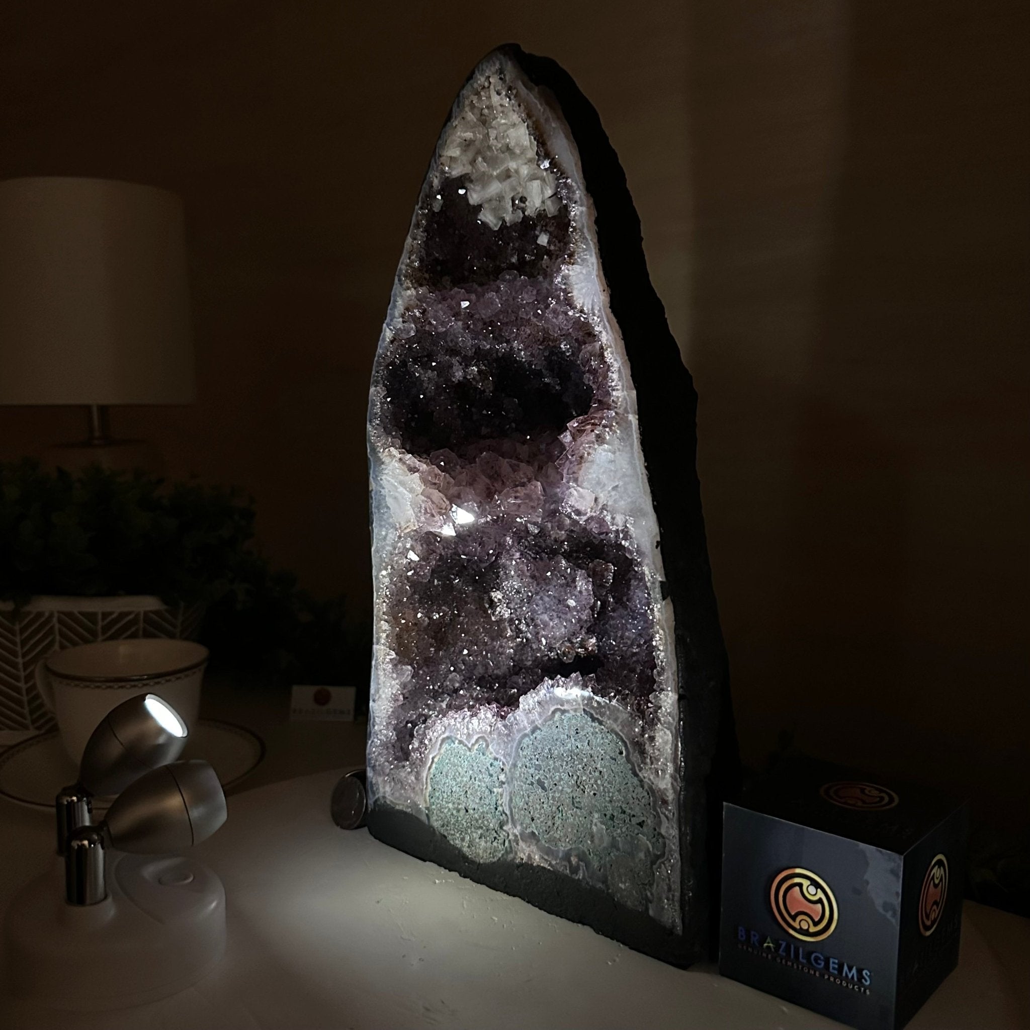 Extra Plus Quality Amethyst Cathedral, 12.9 lbs & 13.2" Tall #5601 - 1442 - Brazil GemsBrazil GemsExtra Plus Quality Amethyst Cathedral, 12.9 lbs & 13.2" Tall #5601 - 1442Cathedrals5601 - 1442