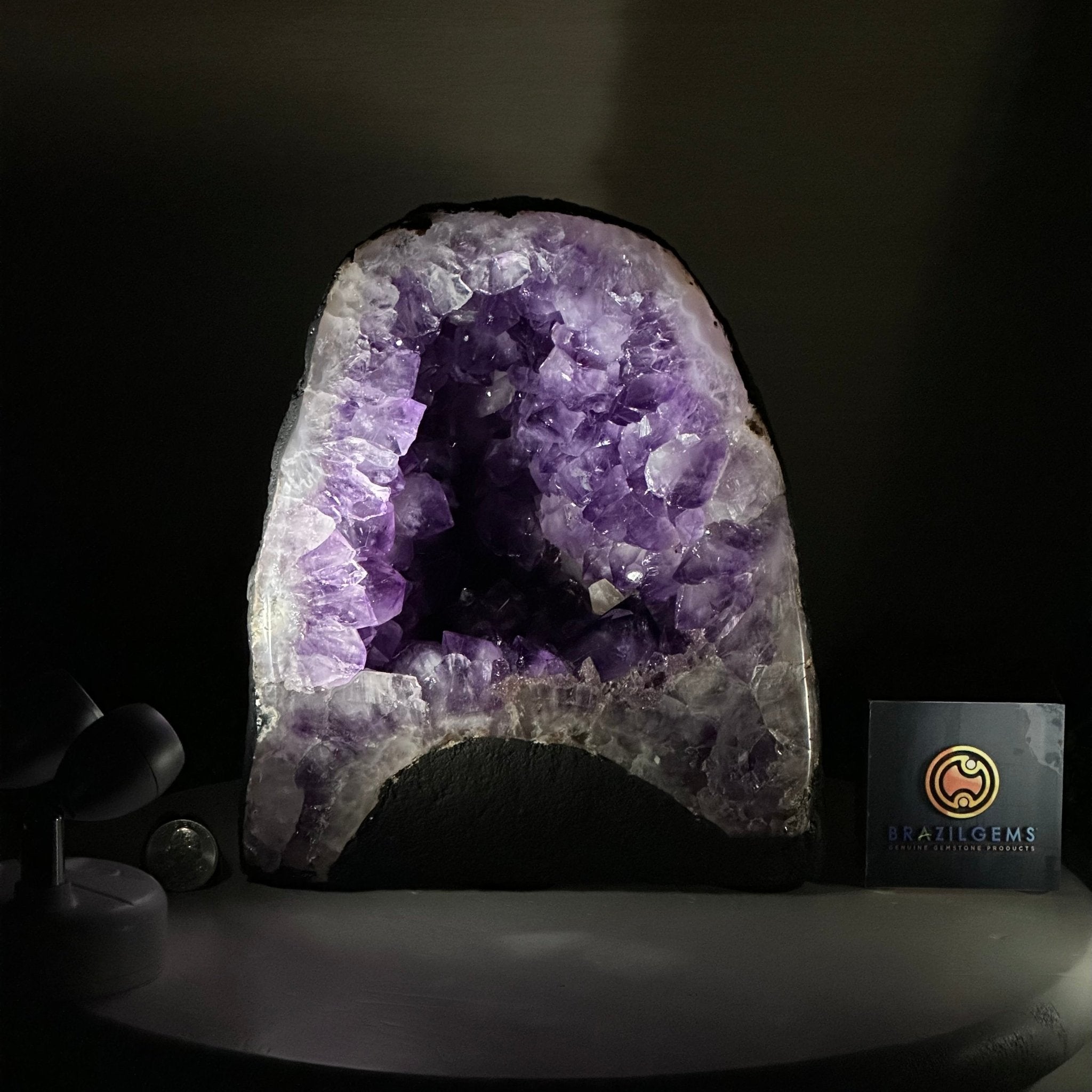 Extra Plus Quality Amethyst Cathedral, 12.9 lbs & 9.1" Tall #5601 - 1441 - Brazil GemsBrazil GemsExtra Plus Quality Amethyst Cathedral, 12.9 lbs & 9.1" Tall #5601 - 1441Cathedrals5601 - 1441