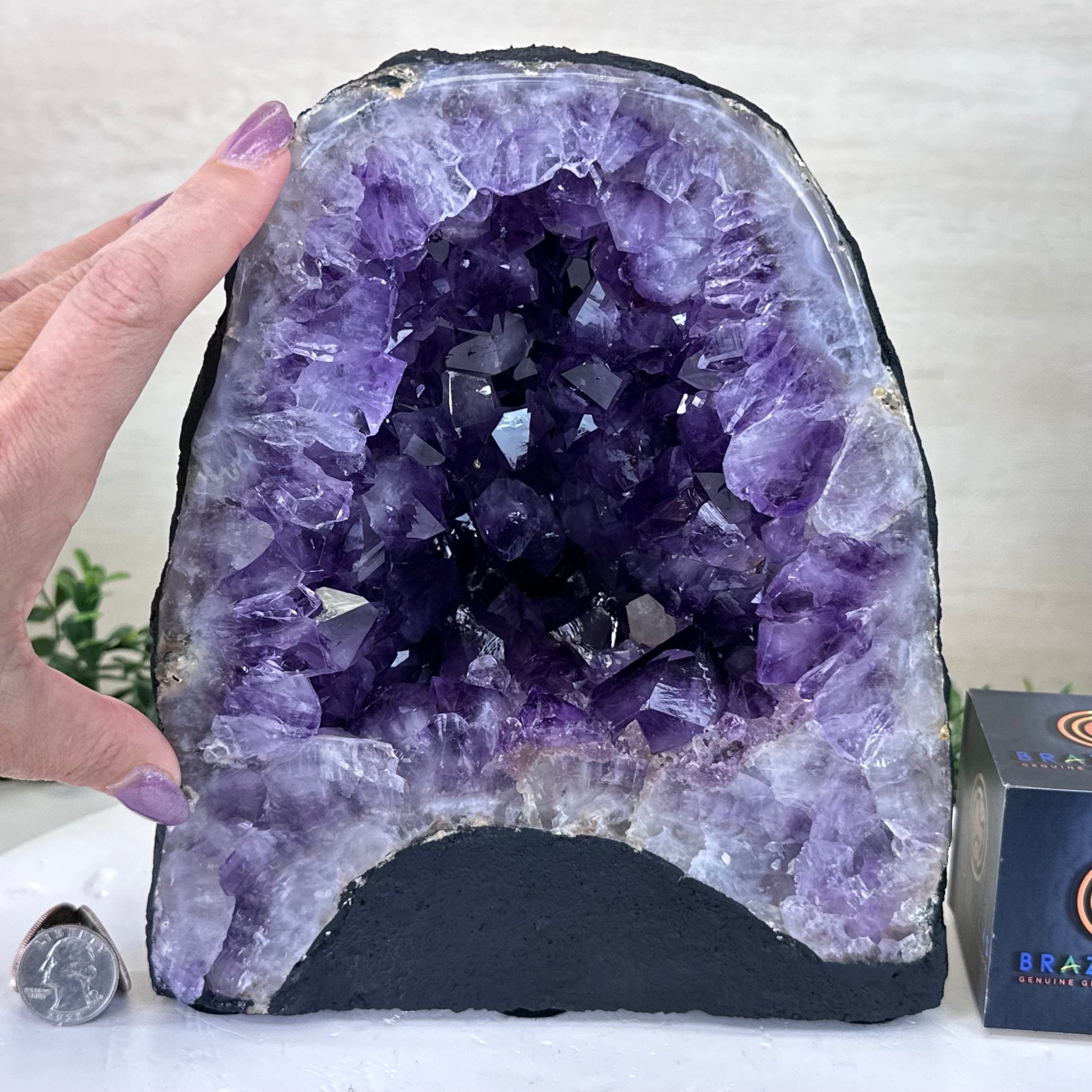 Extra Plus Quality Amethyst Cathedral, 12.9 lbs & 9.1" Tall #5601 - 1441 - Brazil GemsBrazil GemsExtra Plus Quality Amethyst Cathedral, 12.9 lbs & 9.1" Tall #5601 - 1441Cathedrals5601 - 1441