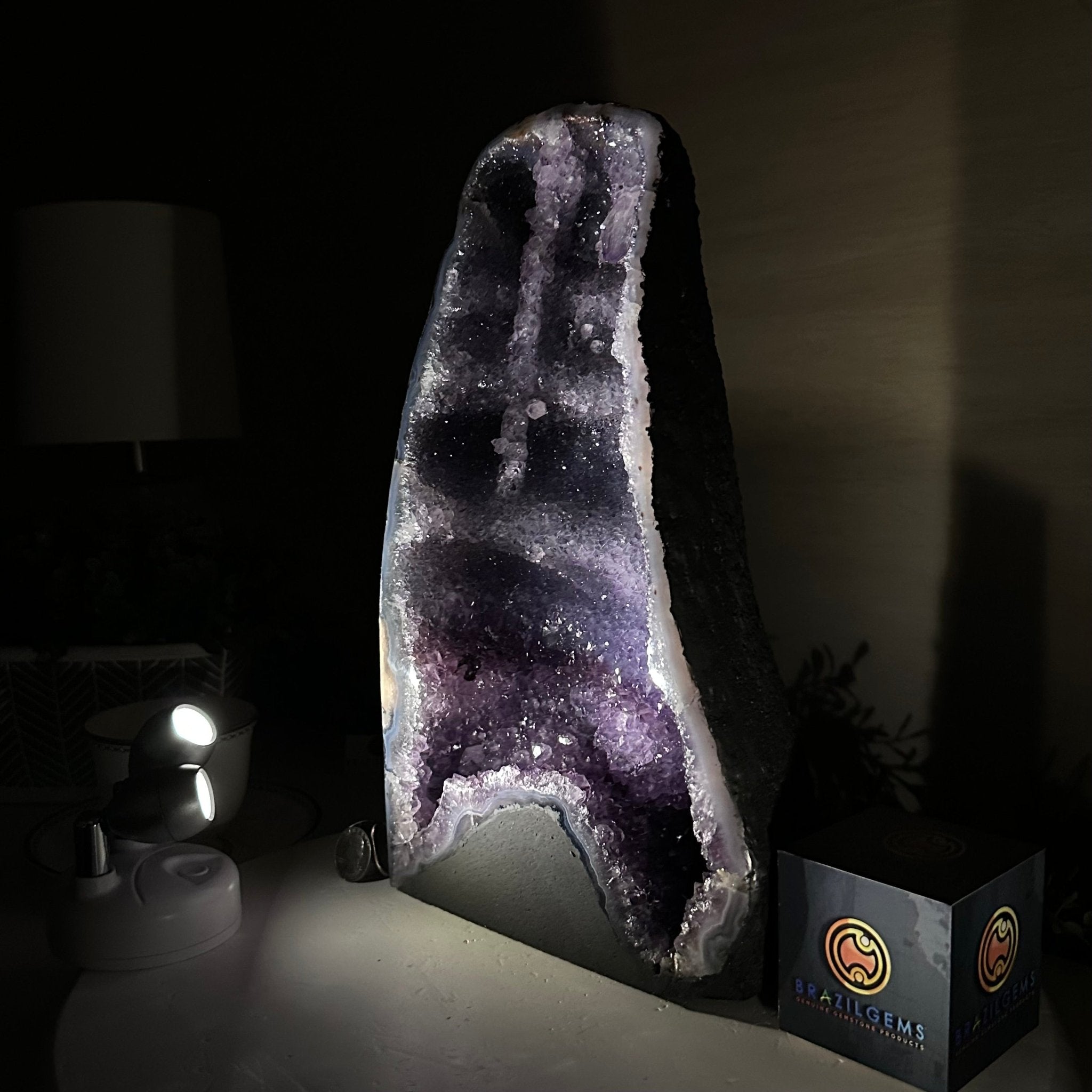 Extra Plus Quality Amethyst Cathedral, 13.7 lbs & 12.8" Tall #5601 - 1443 - Brazil GemsBrazil GemsExtra Plus Quality Amethyst Cathedral, 13.7 lbs & 12.8" Tall #5601 - 1443Cathedrals5601 - 1443