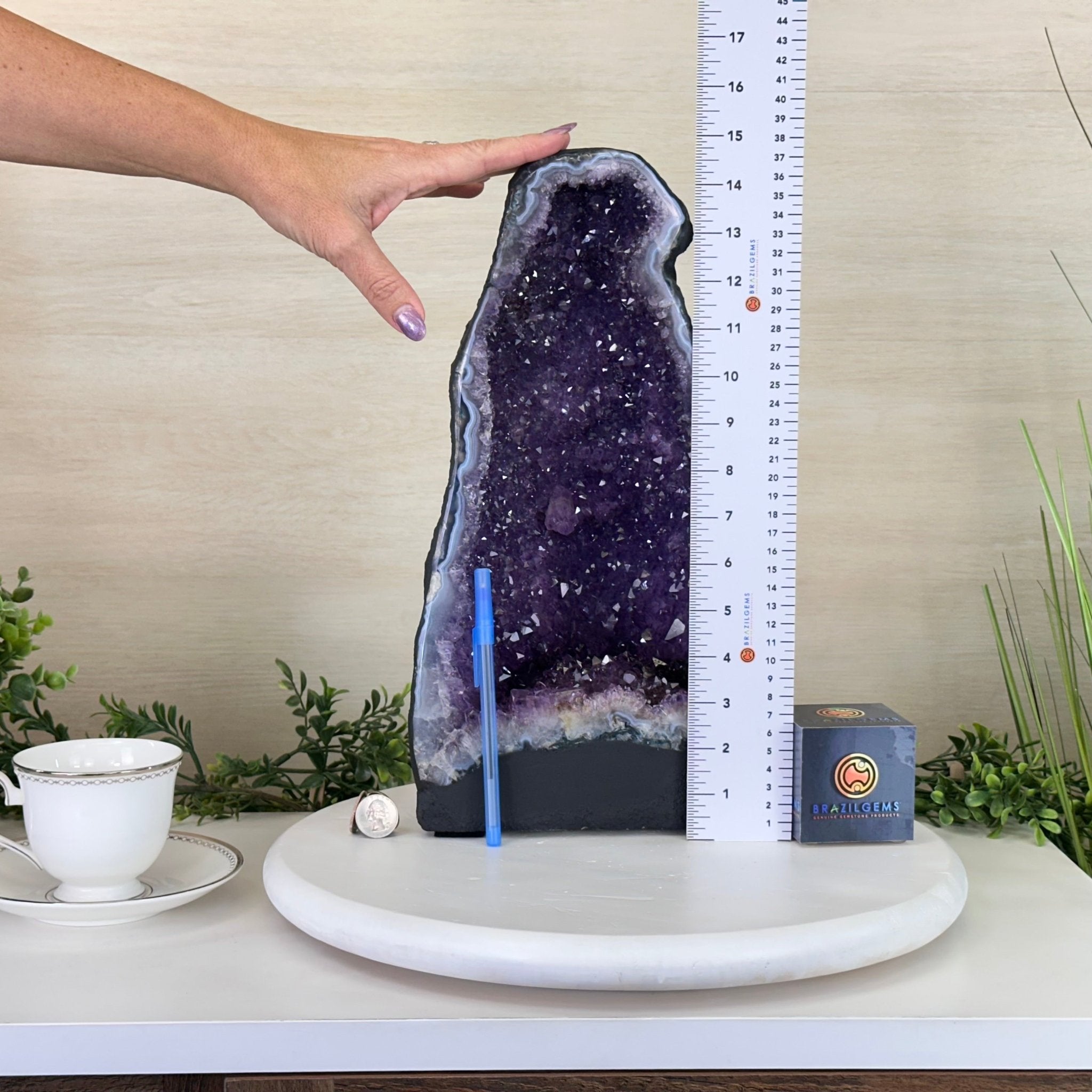 Extra Plus Quality Amethyst Cathedral, 18.2 lbs & 14.7" Tall #5601 - 1449 - Brazil GemsBrazil GemsExtra Plus Quality Amethyst Cathedral, 18.2 lbs & 14.7" Tall #5601 - 1449Cathedrals5601 - 1449