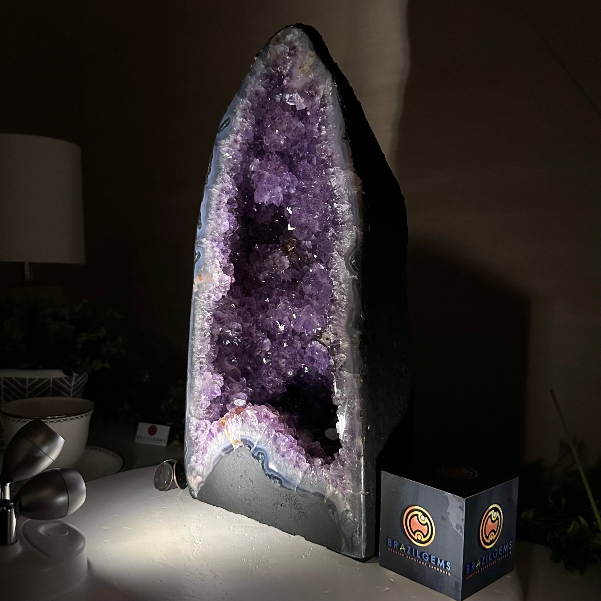 Extra Plus Quality Amethyst Cathedral, 23.1 lbs & 15" Tall #5601 - 1451 - Brazil GemsBrazil GemsExtra Plus Quality Amethyst Cathedral, 23.1 lbs & 15" Tall #5601 - 1451Cathedrals5601 - 1451