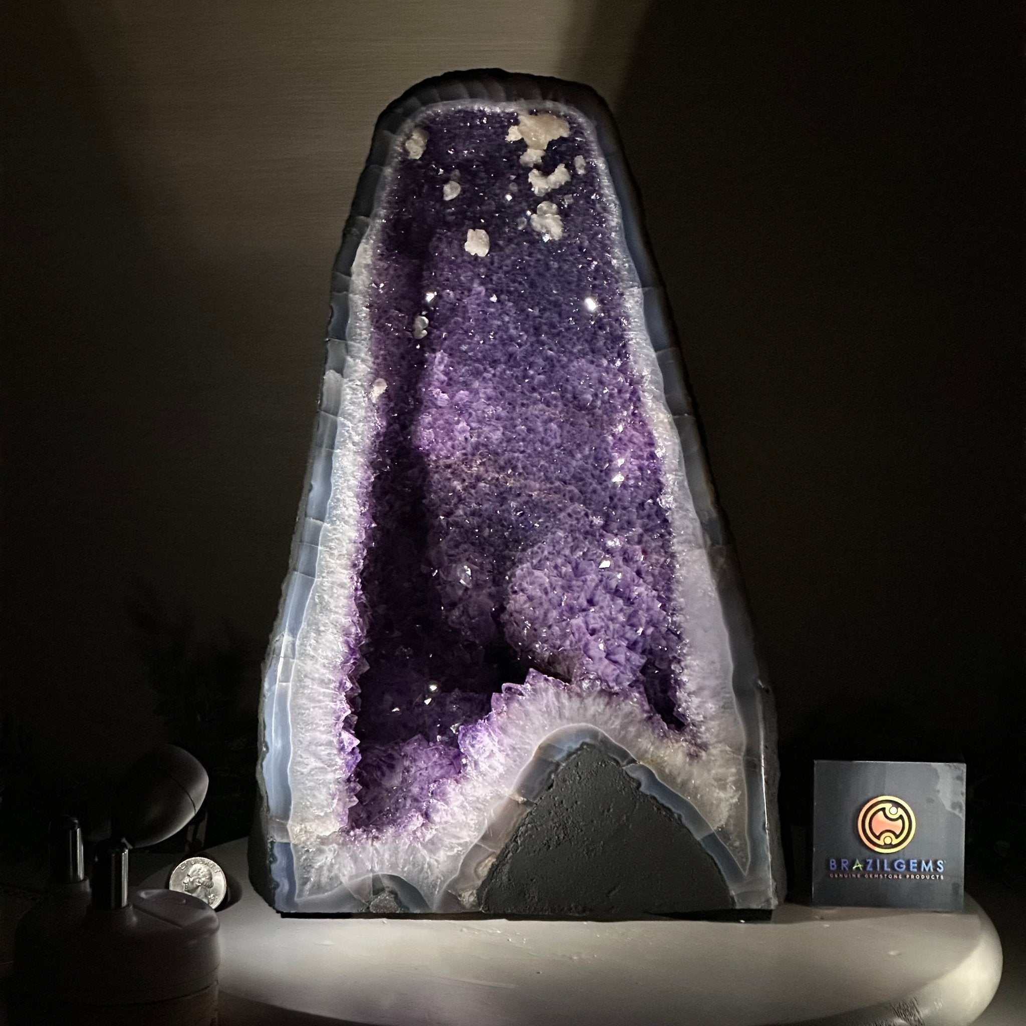 Extra Plus Quality Amethyst Cathedral, 26.2 lbs & 14" Tall #5601 - 1453 - Brazil GemsBrazil GemsExtra Plus Quality Amethyst Cathedral, 26.2 lbs & 14" Tall #5601 - 1453Cathedrals5601 - 1453