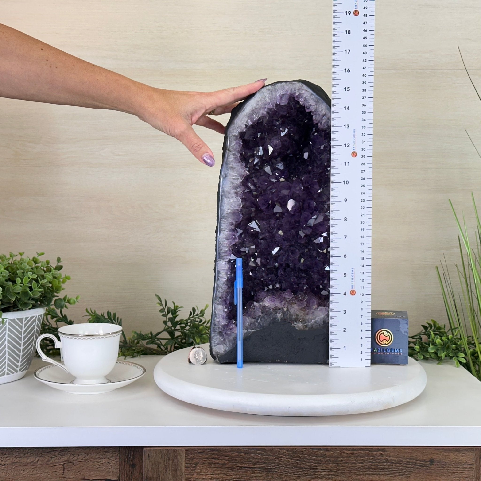 Extra Plus Quality Amethyst Cathedral, 27.1 lbs & 15.6" Tall #5601 - 1455 - Brazil GemsBrazil GemsExtra Plus Quality Amethyst Cathedral, 27.1 lbs & 15.6" Tall #5601 - 1455Cathedrals5601 - 1455