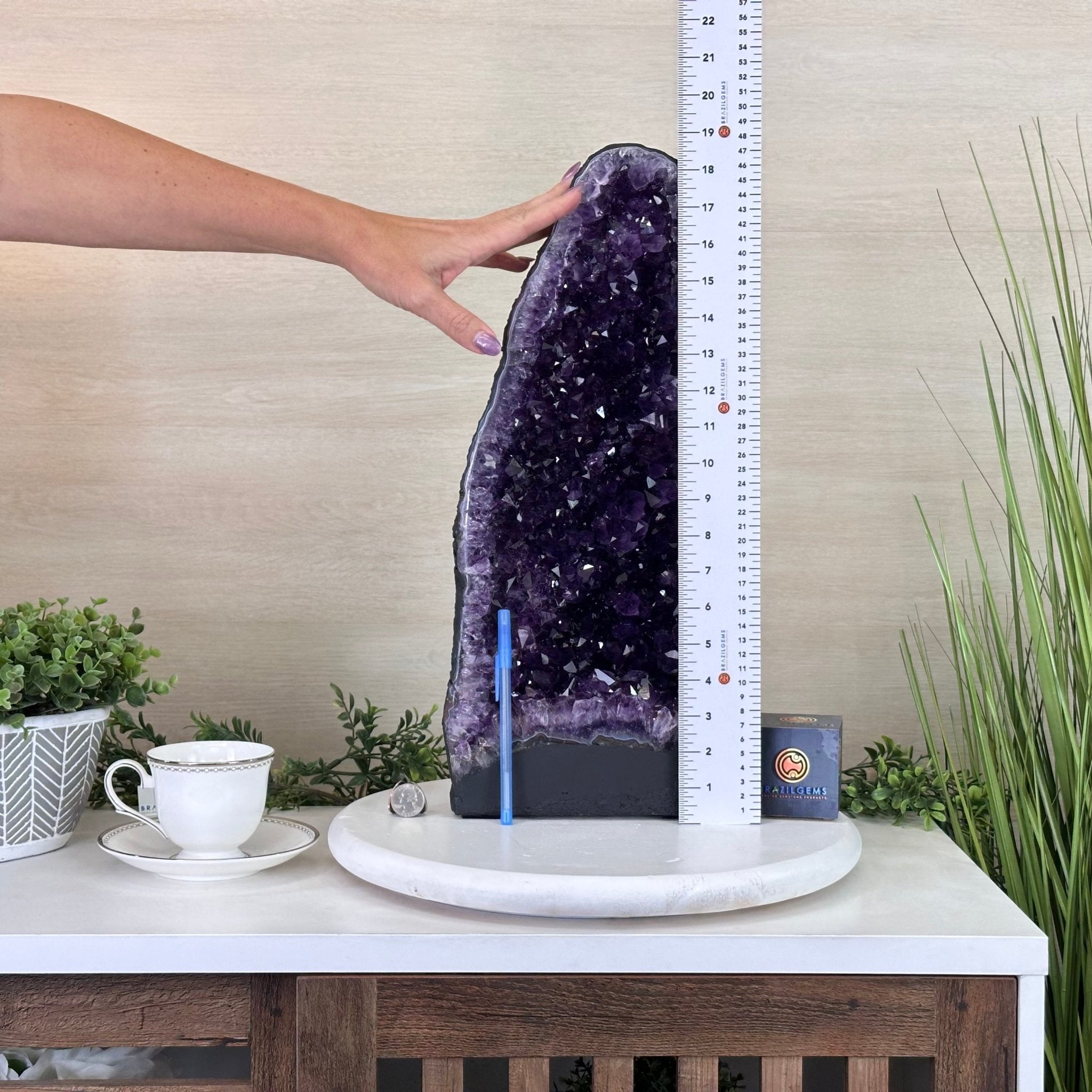 Extra Plus Quality Amethyst Cathedral, 29.2 lbs & 18.7" Tall #5601 - 1456 - Brazil GemsBrazil GemsExtra Plus Quality Amethyst Cathedral, 29.2 lbs & 18.7" Tall #5601 - 1456Cathedrals5601 - 1456