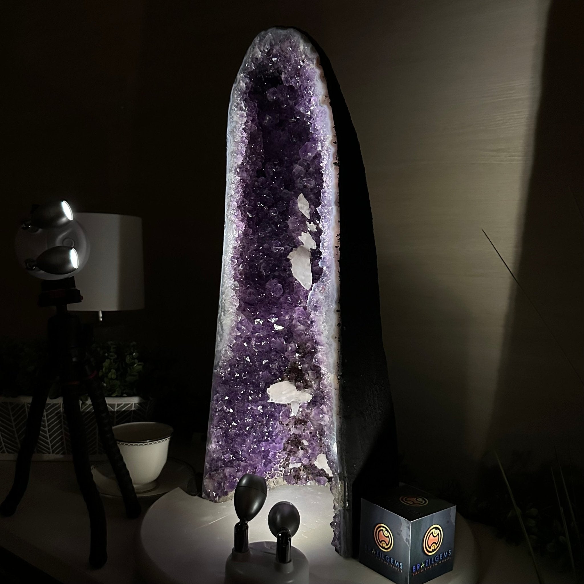 Extra Plus Quality Amethyst Cathedral, 30.7 lbs & 21.4" Tall #5601 - 1459 - Brazil GemsBrazil GemsExtra Plus Quality Amethyst Cathedral, 30.7 lbs & 21.4" Tall #5601 - 1459Cathedrals5601 - 1459