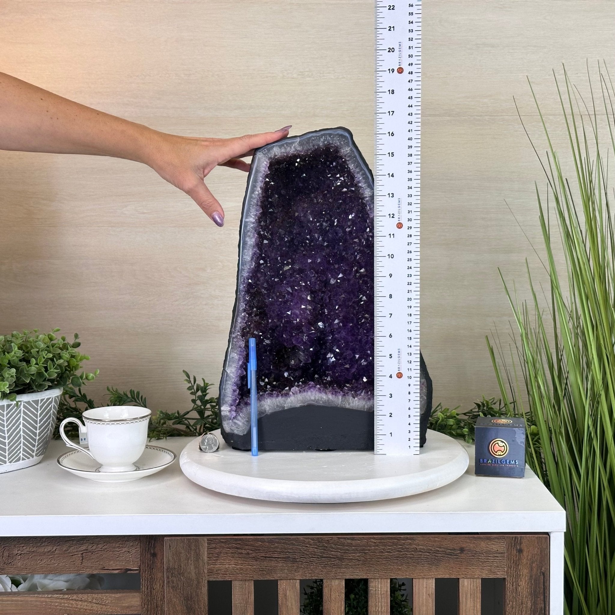 Extra Plus Quality Amethyst Cathedral, 36.6 lbs & 16.5" Tall #5601 - 1463 - Brazil GemsBrazil GemsExtra Plus Quality Amethyst Cathedral, 36.6 lbs & 16.5" Tall #5601 - 1463Cathedrals5601 - 1463