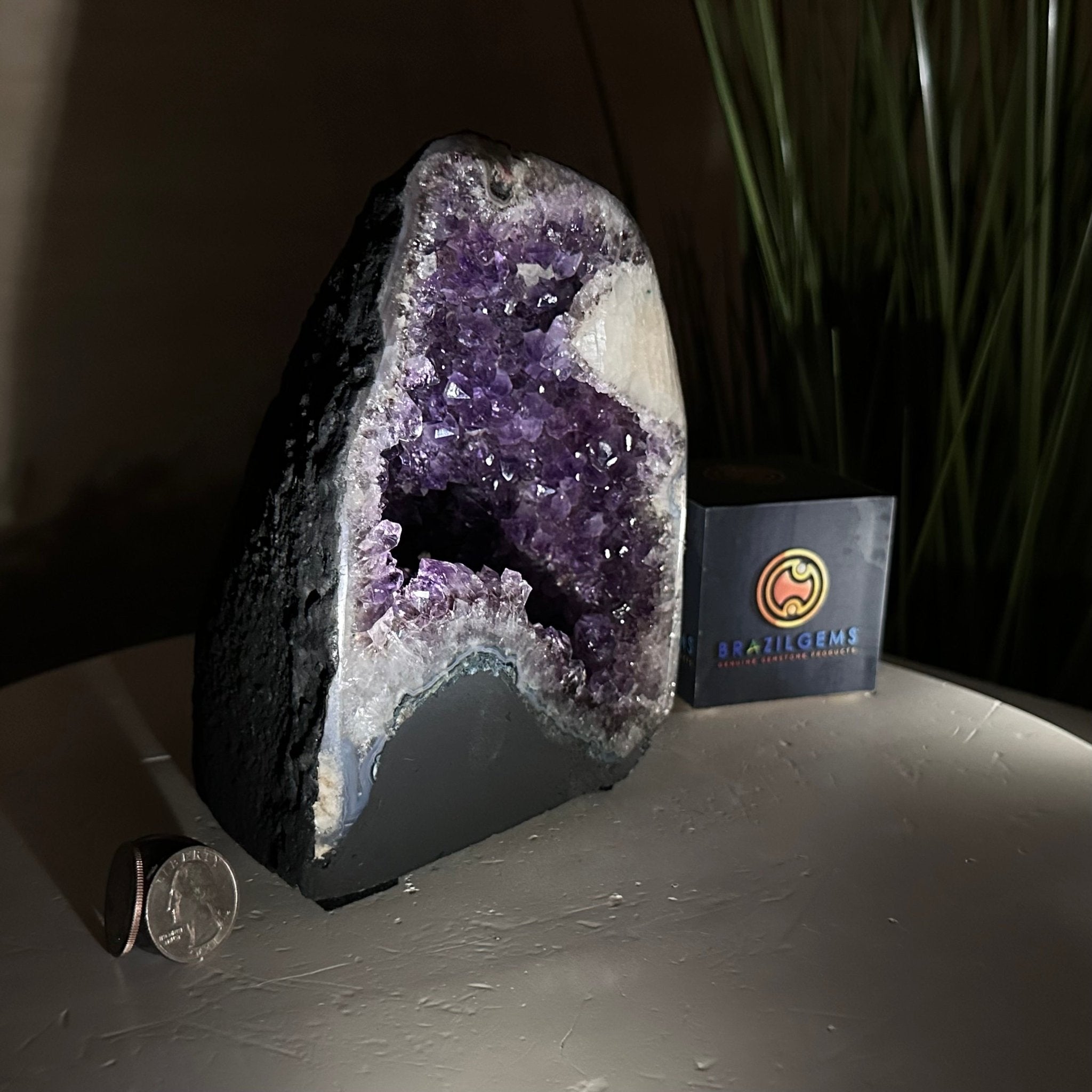 Extra Plus Quality Amethyst Cathedral, 4.5 lbs & 6.7" Tall #5601 - 1418 - Brazil GemsBrazil GemsExtra Plus Quality Amethyst Cathedral, 4.5 lbs & 6.7" Tall #5601 - 1418Cathedrals5601 - 1418