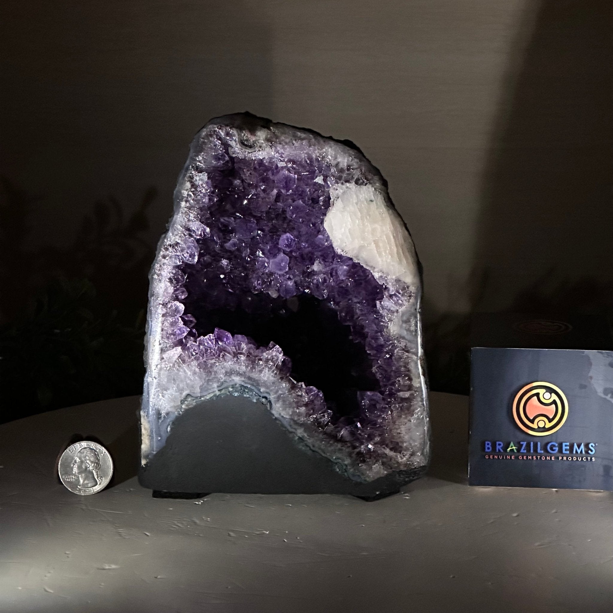 Extra Plus Quality Amethyst Cathedral, 4.5 lbs & 6.7" Tall #5601 - 1418 - Brazil GemsBrazil GemsExtra Plus Quality Amethyst Cathedral, 4.5 lbs & 6.7" Tall #5601 - 1418Cathedrals5601 - 1418