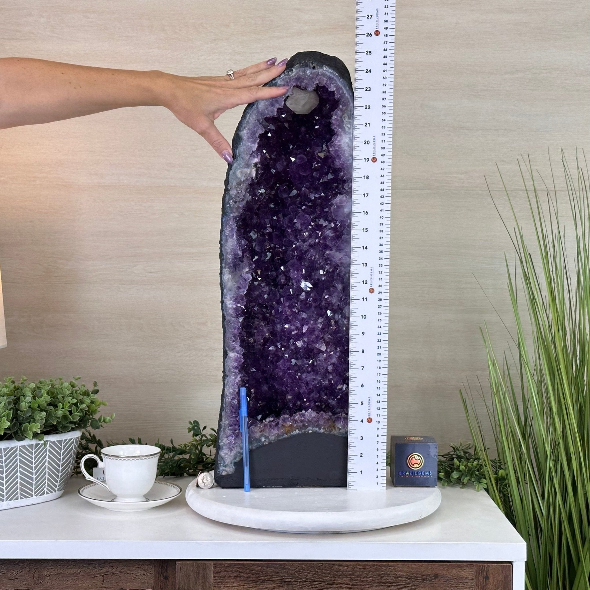 Extra Plus Quality Amethyst Cathedral, 58.9 lbs & 25.4" Tall #5601 - 1469 - Brazil GemsBrazil GemsExtra Plus Quality Amethyst Cathedral, 58.9 lbs & 25.4" Tall #5601 - 1469Cathedrals5601 - 1469