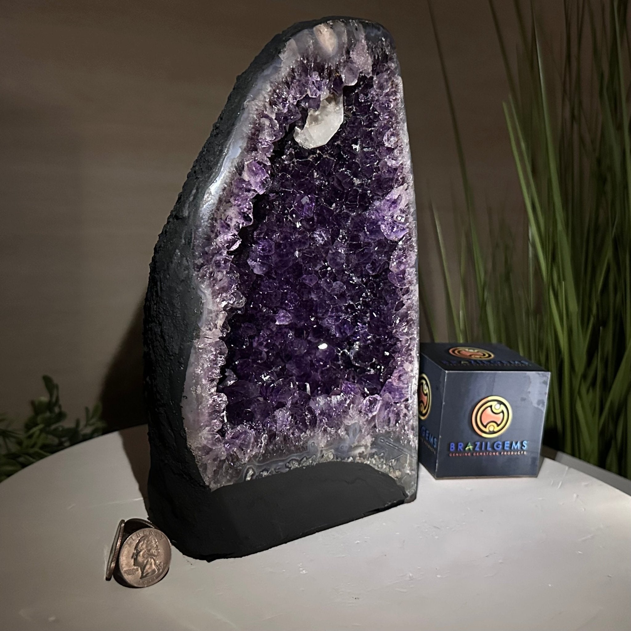 Extra Plus Quality Amethyst Cathedral, 7.8 lbs & 9.6" Tall #5601 - 1432 - Brazil GemsBrazil GemsExtra Plus Quality Amethyst Cathedral, 7.8 lbs & 9.6" Tall #5601 - 1432Cathedrals5601 - 1432