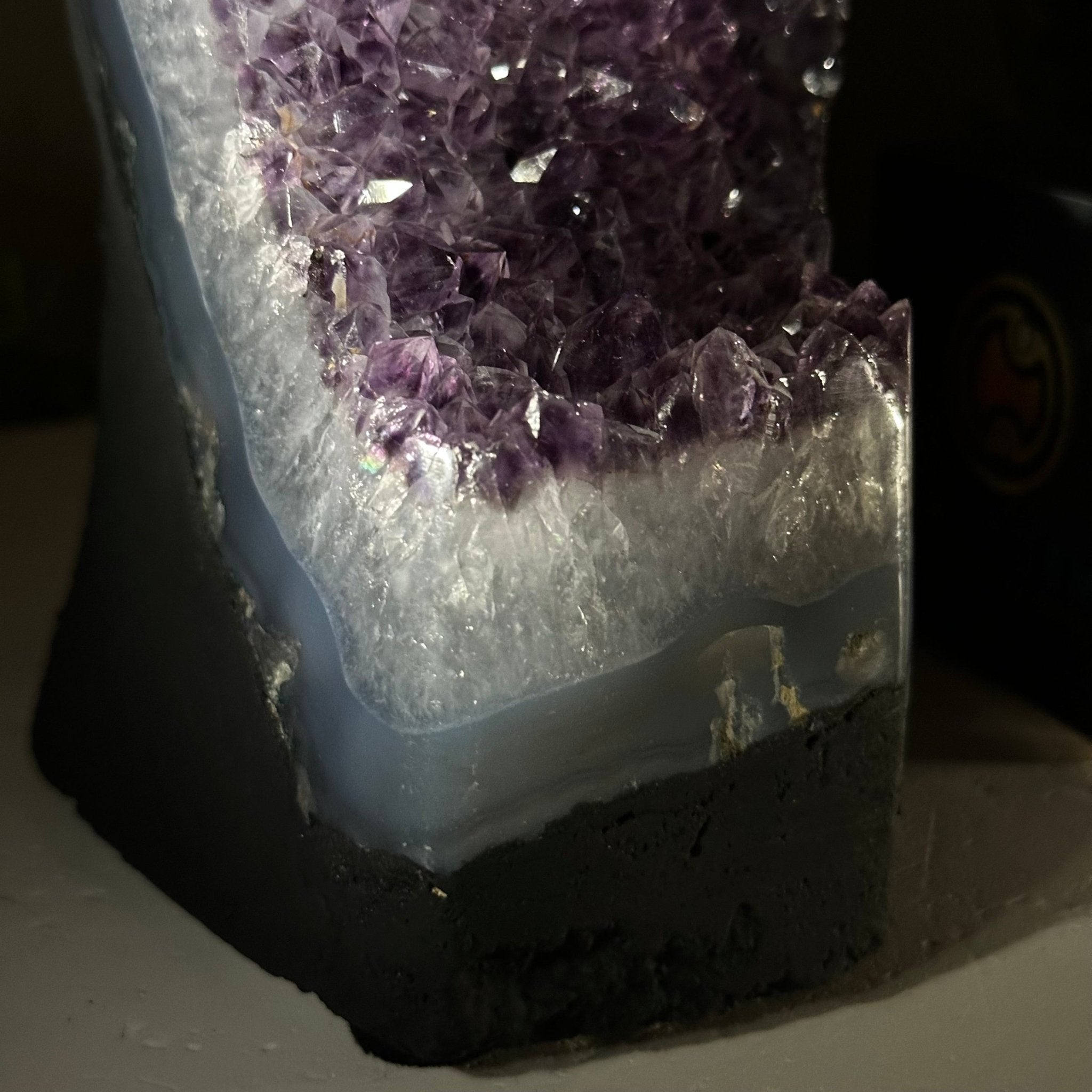 Extra Plus Quality Amethyst Cluster, Cement Base, 4.3 lbs & 6.8" Tall #5614 - 0122 - Brazil GemsBrazil GemsExtra Plus Quality Amethyst Cluster, Cement Base, 4.3 lbs & 6.8" Tall #5614 - 0122Clusters on Cement Bases5614 - 0122