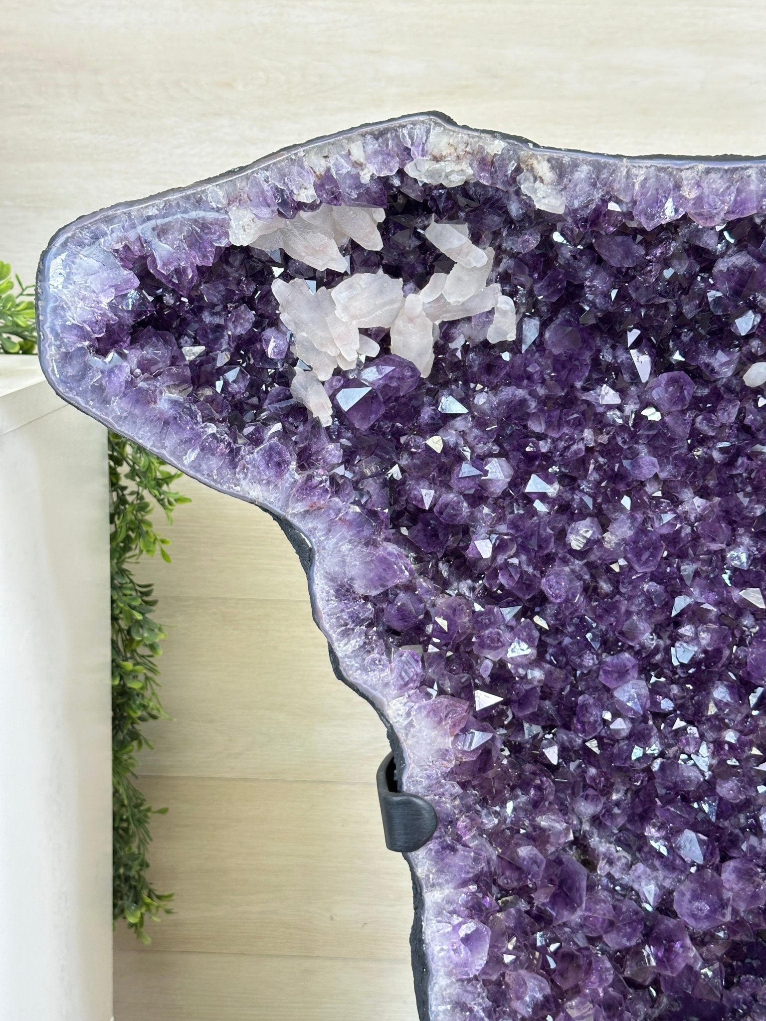 Extra Plus Quality Amethyst Clusters on Metal Stand, 152.1 lbs, 37.4" tall Model #5491 - 0035 - Brazil GemsBrazil GemsExtra Plus Quality Amethyst Clusters on Metal Stand, 152.1 lbs, 37.4" tall Model #5491 - 0035Clusters on Fixed Bases5491 - 0035