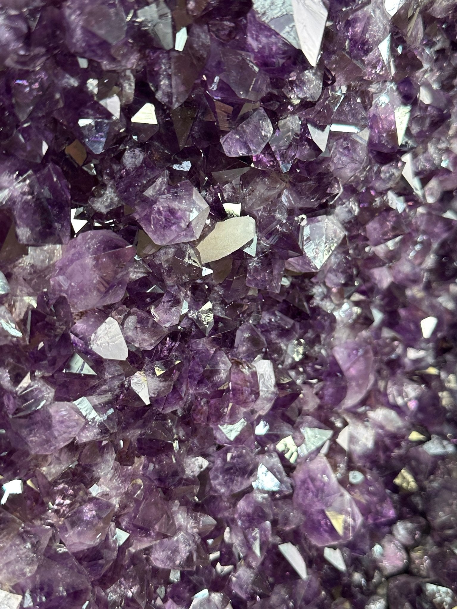 Extra Plus Quality Amethyst Clusters on Metal Stand, 152.1 lbs, 37.4" tall Model #5491 - 0035 - Brazil GemsBrazil GemsExtra Plus Quality Amethyst Clusters on Metal Stand, 152.1 lbs, 37.4" tall Model #5491 - 0035Clusters on Fixed Bases5491 - 0035