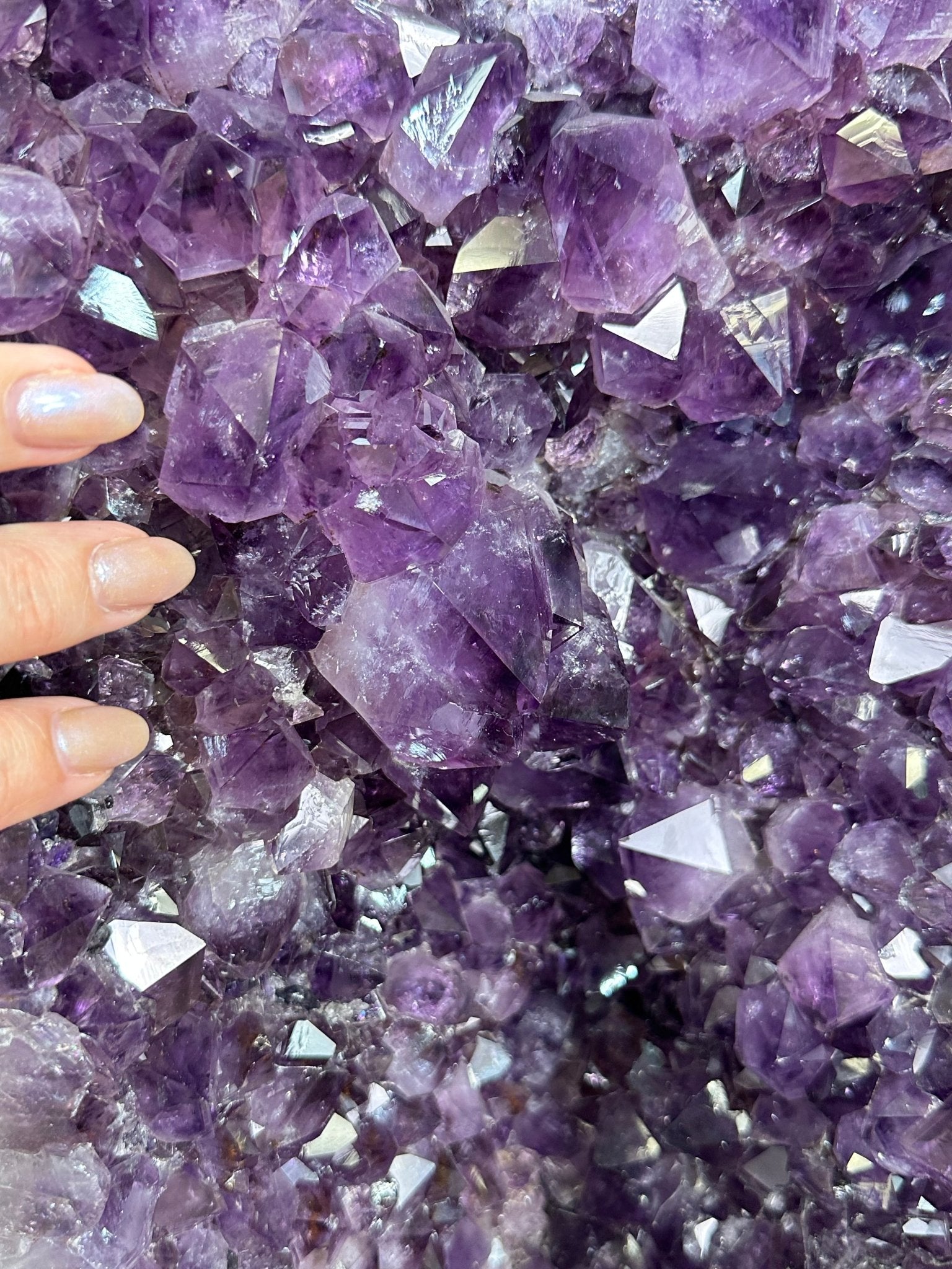 Extra Plus Quality Amethyst Clusters on Metal Stand, 152.1 lbs, 37.4" tall Model #5491 - 0035 - Brazil GemsBrazil GemsExtra Plus Quality Amethyst Clusters on Metal Stand, 152.1 lbs, 37.4" tall Model #5491 - 0035Clusters on Fixed Bases5491 - 0035