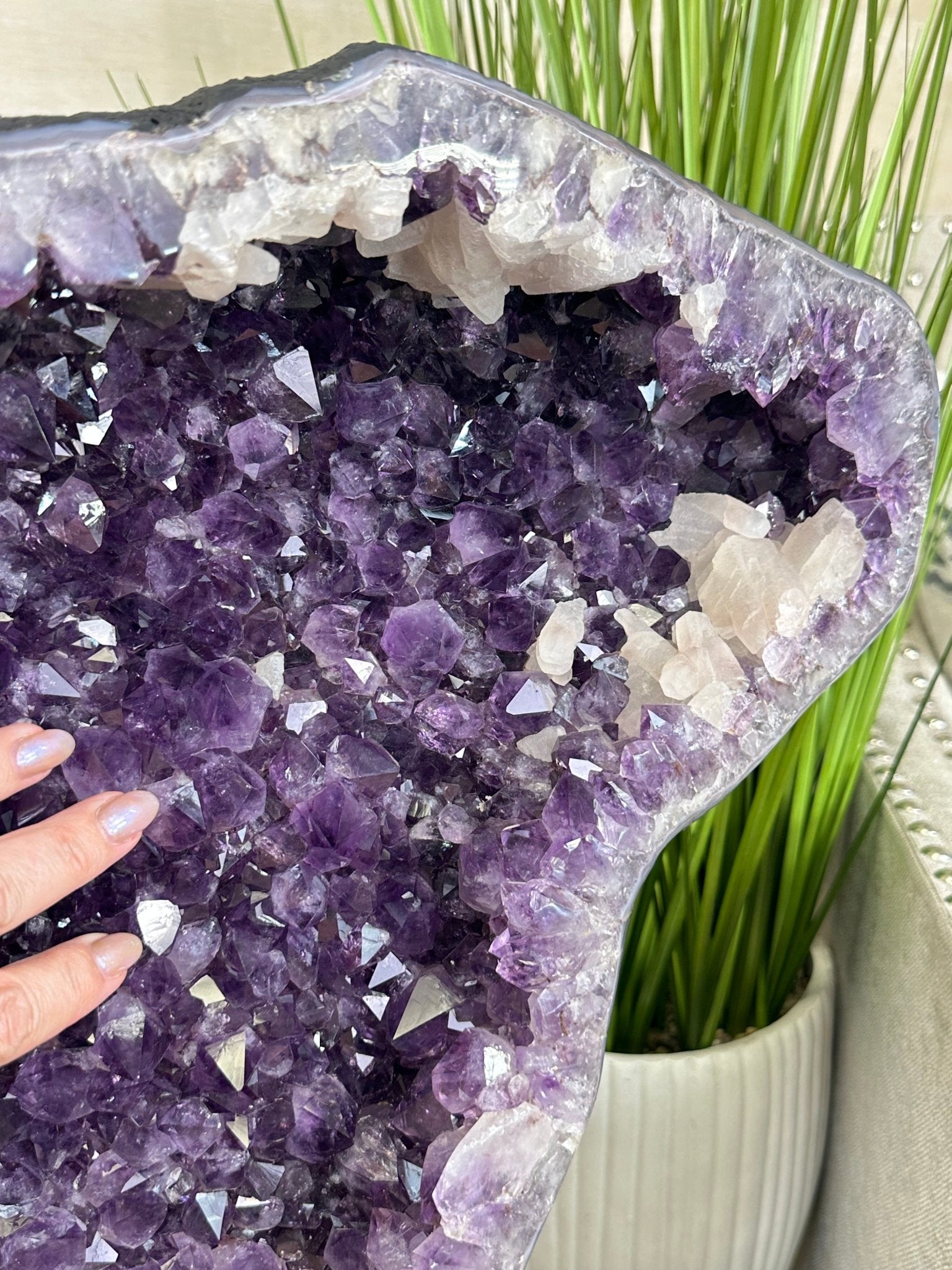 Extra Plus Quality Amethyst Clusters on Metal Stand, 161 lbs, 37" Tall #5491 - 0036 - Brazil GemsBrazil GemsExtra Plus Quality Amethyst Clusters on Metal Stand, 161 lbs, 37" Tall #5491 - 0036Clusters on Fixed Bases5491 - 0036